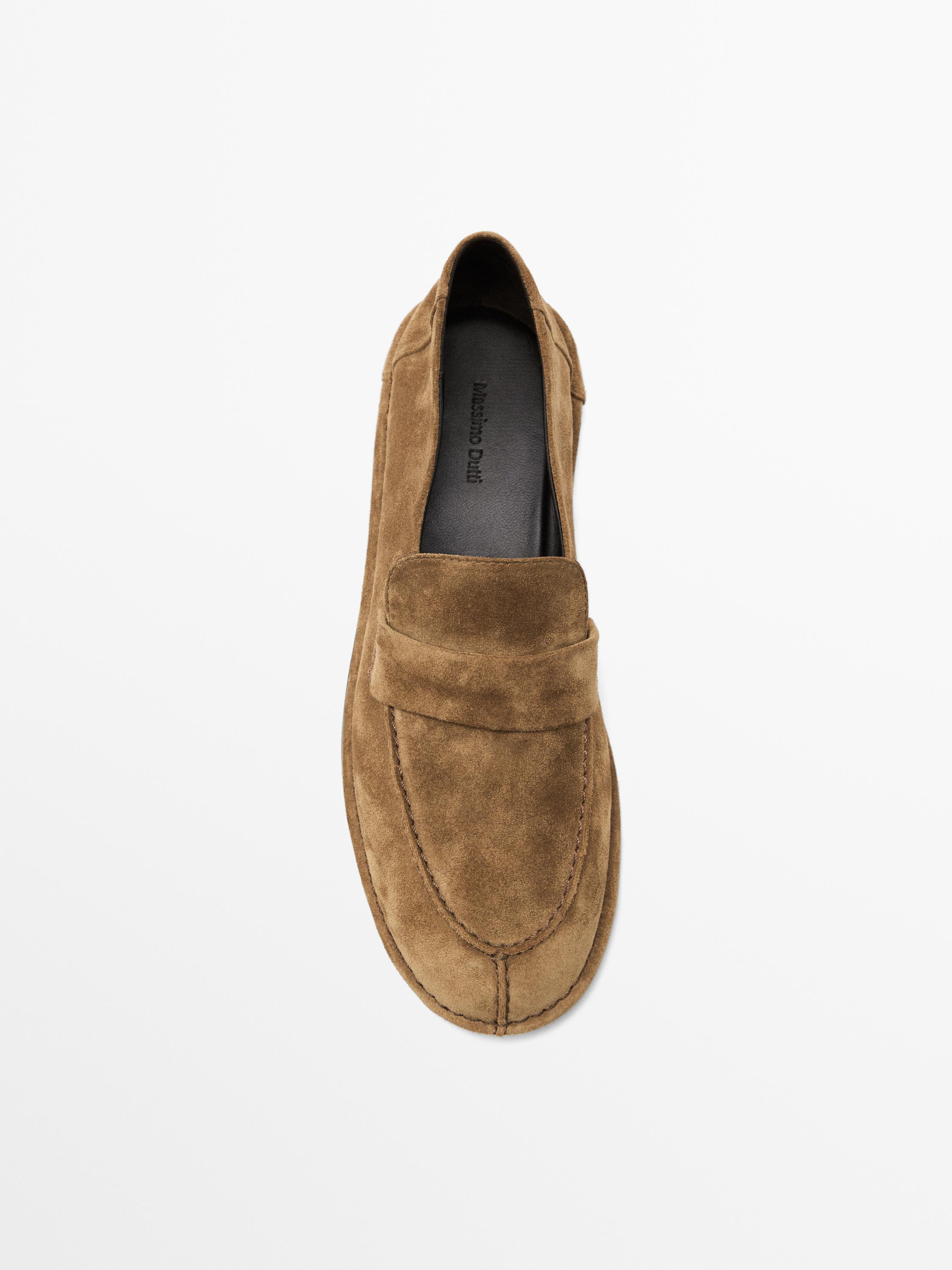 Soft split suede loafers