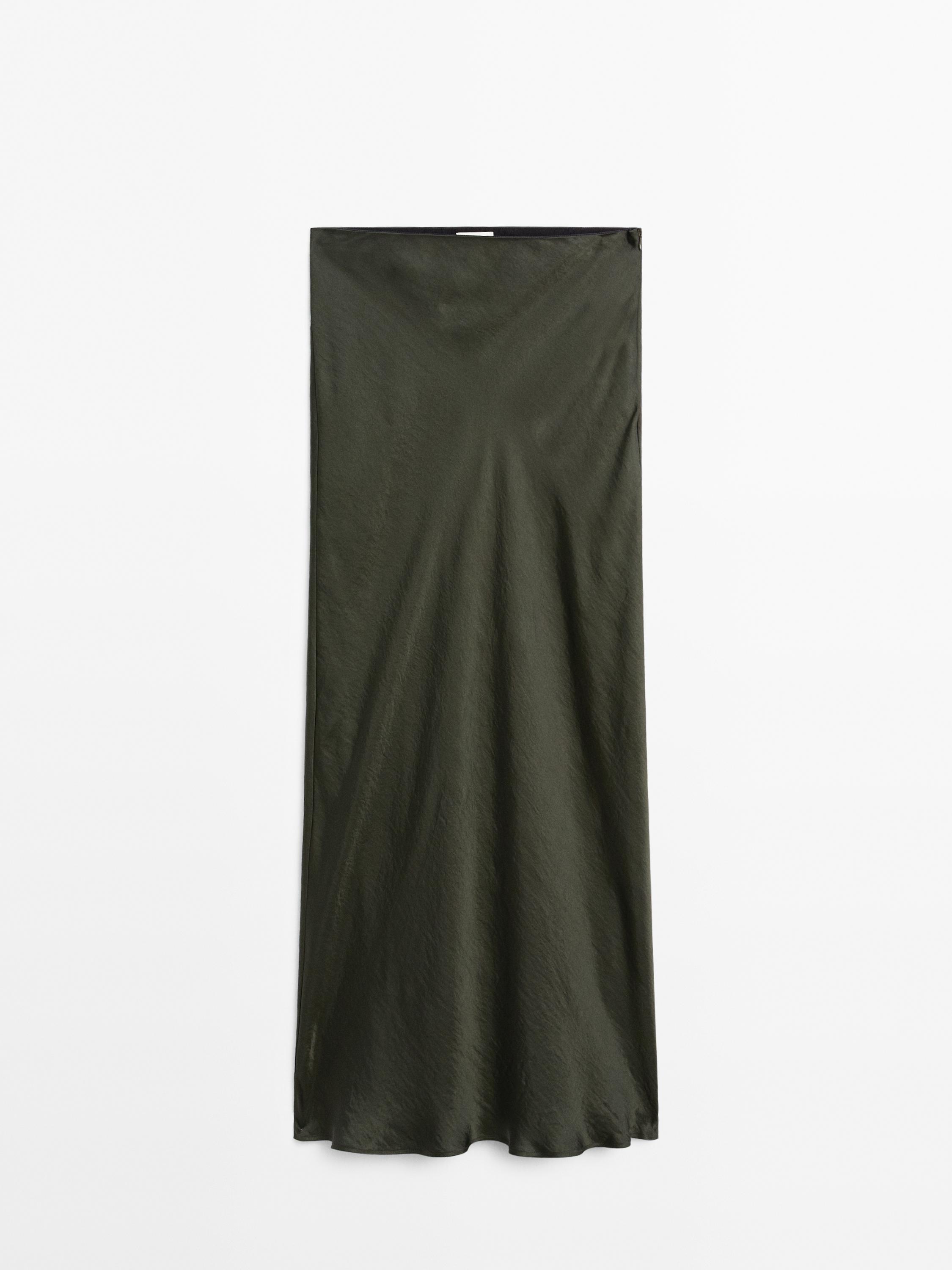 Long satin skirt