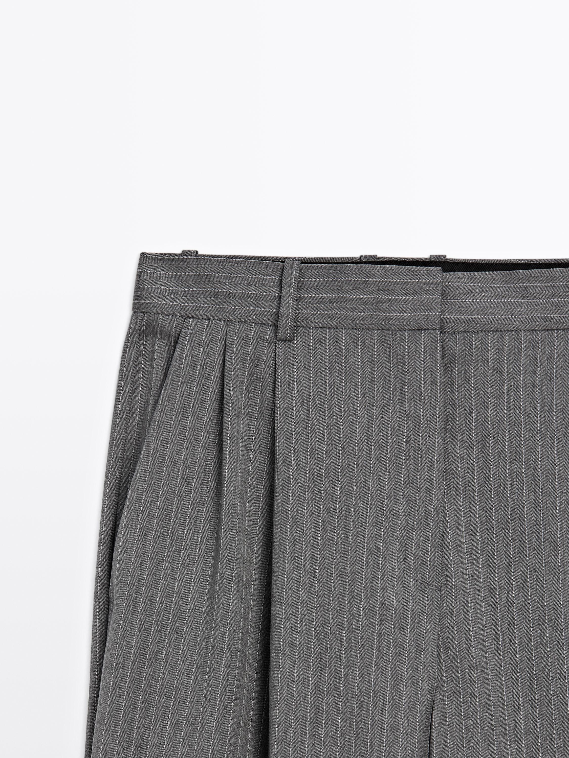 100% wool pinstripe trousers