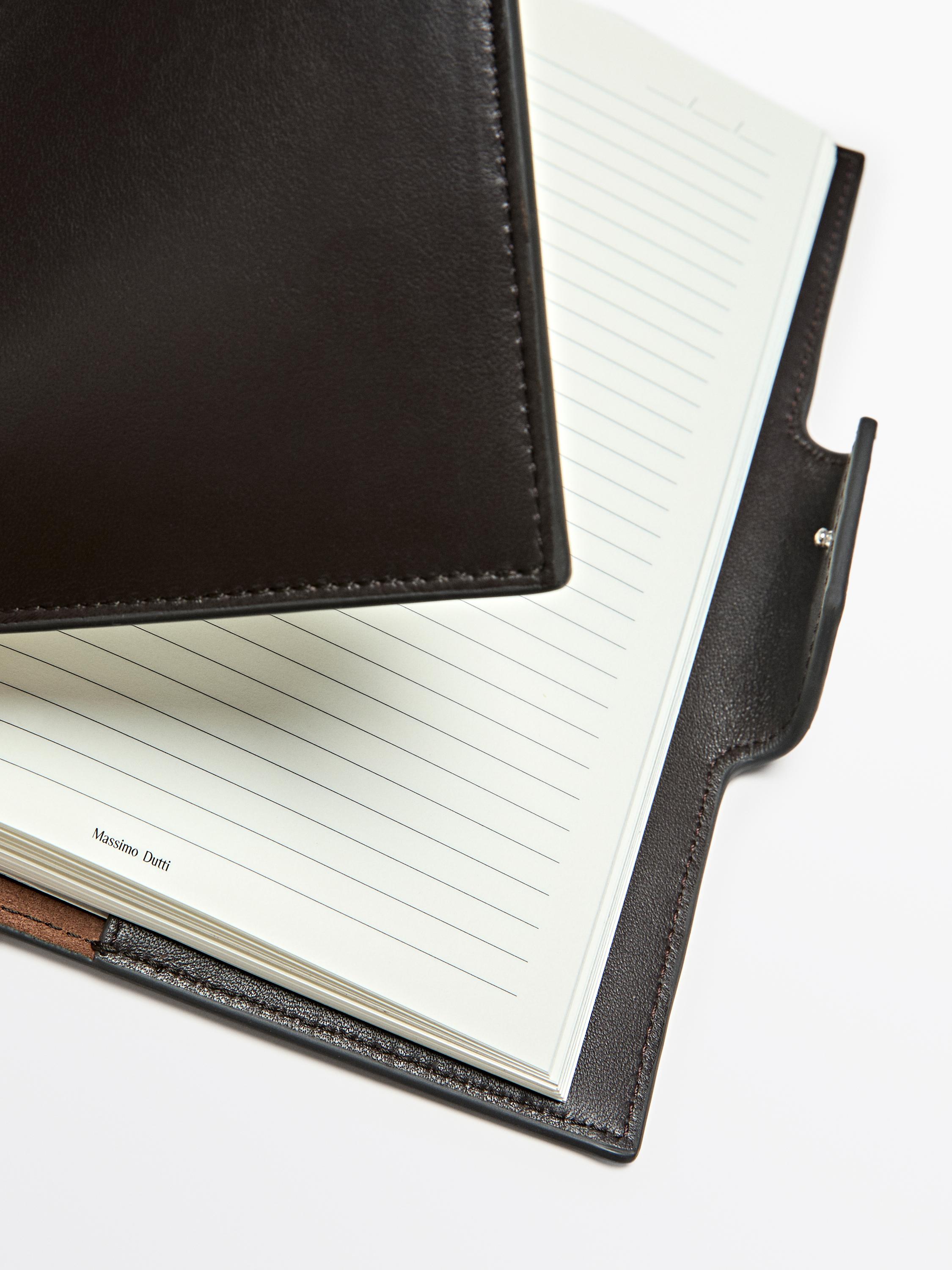 Nappa leather notebook cover — BROWN