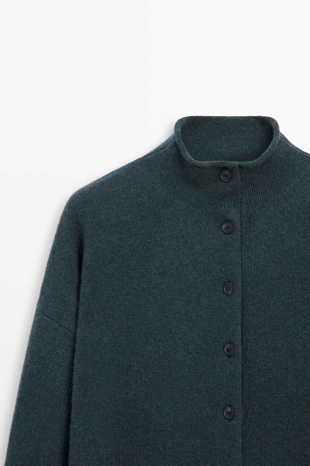 100% cashmere knit cardigan — PETROLEUM