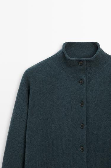 100% cashmere knit cardigan — PETROLEUM 4