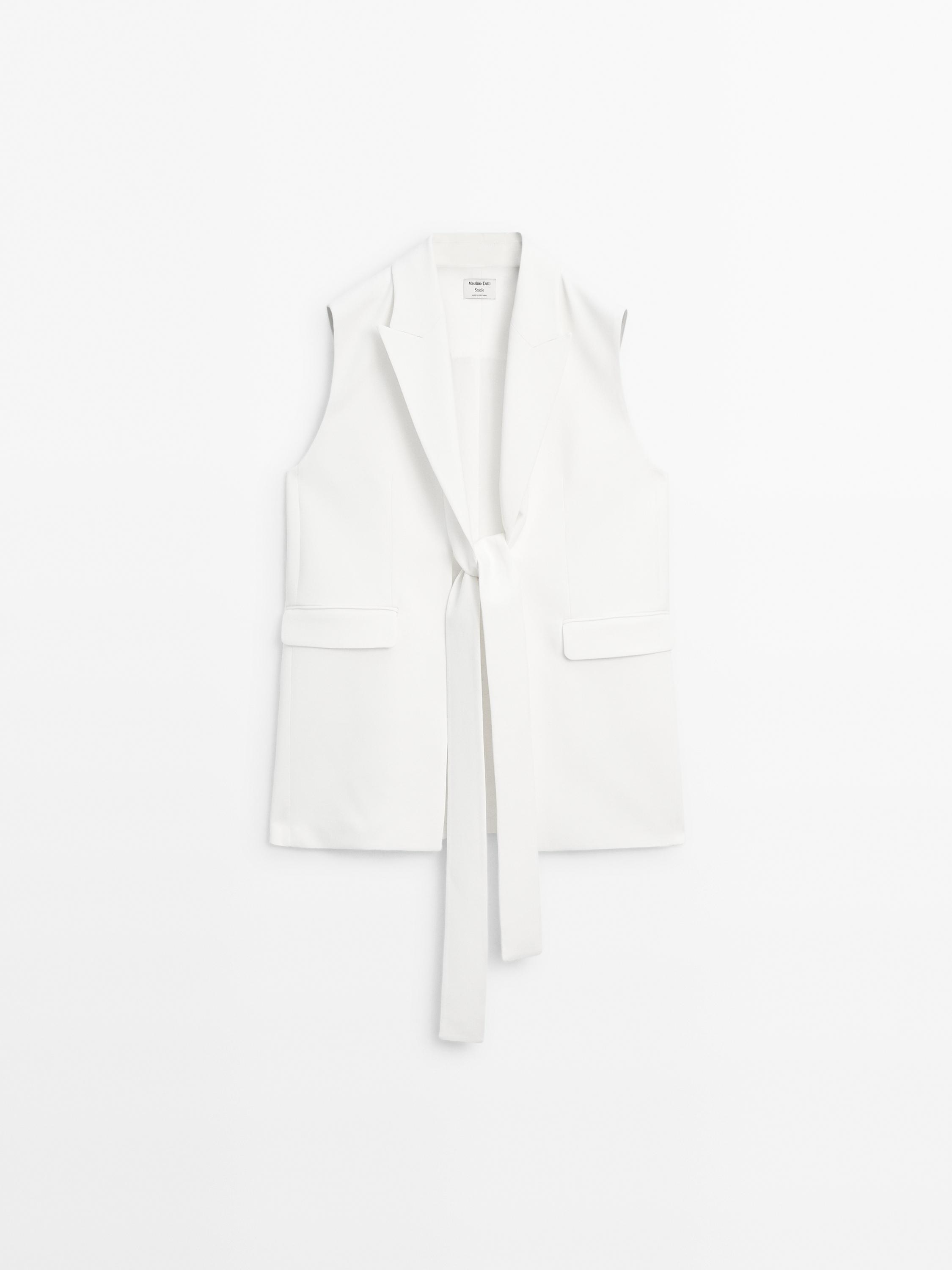 Elegancka kamizelka z wiązaniem − STUDIO