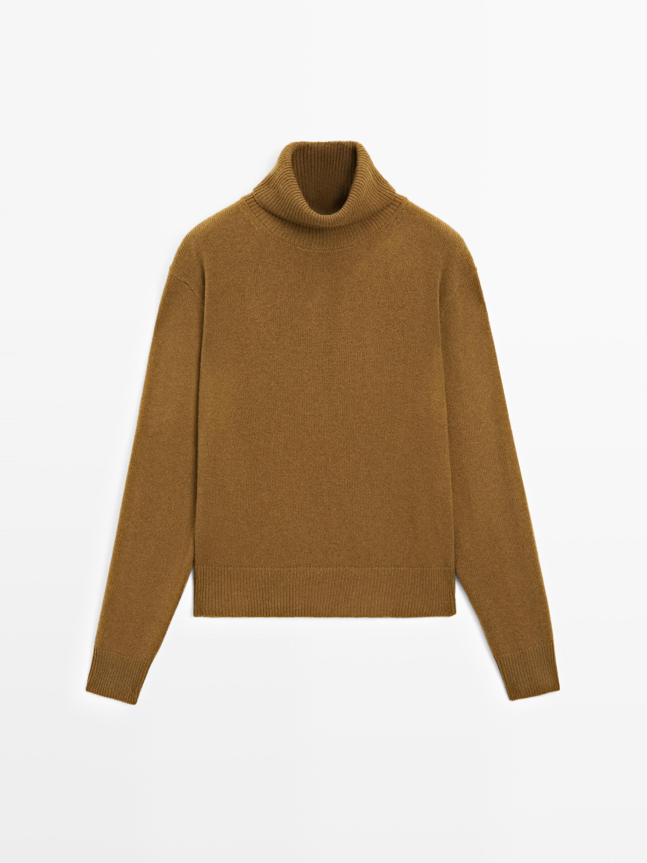 Pull à col roulé en laine mélangée