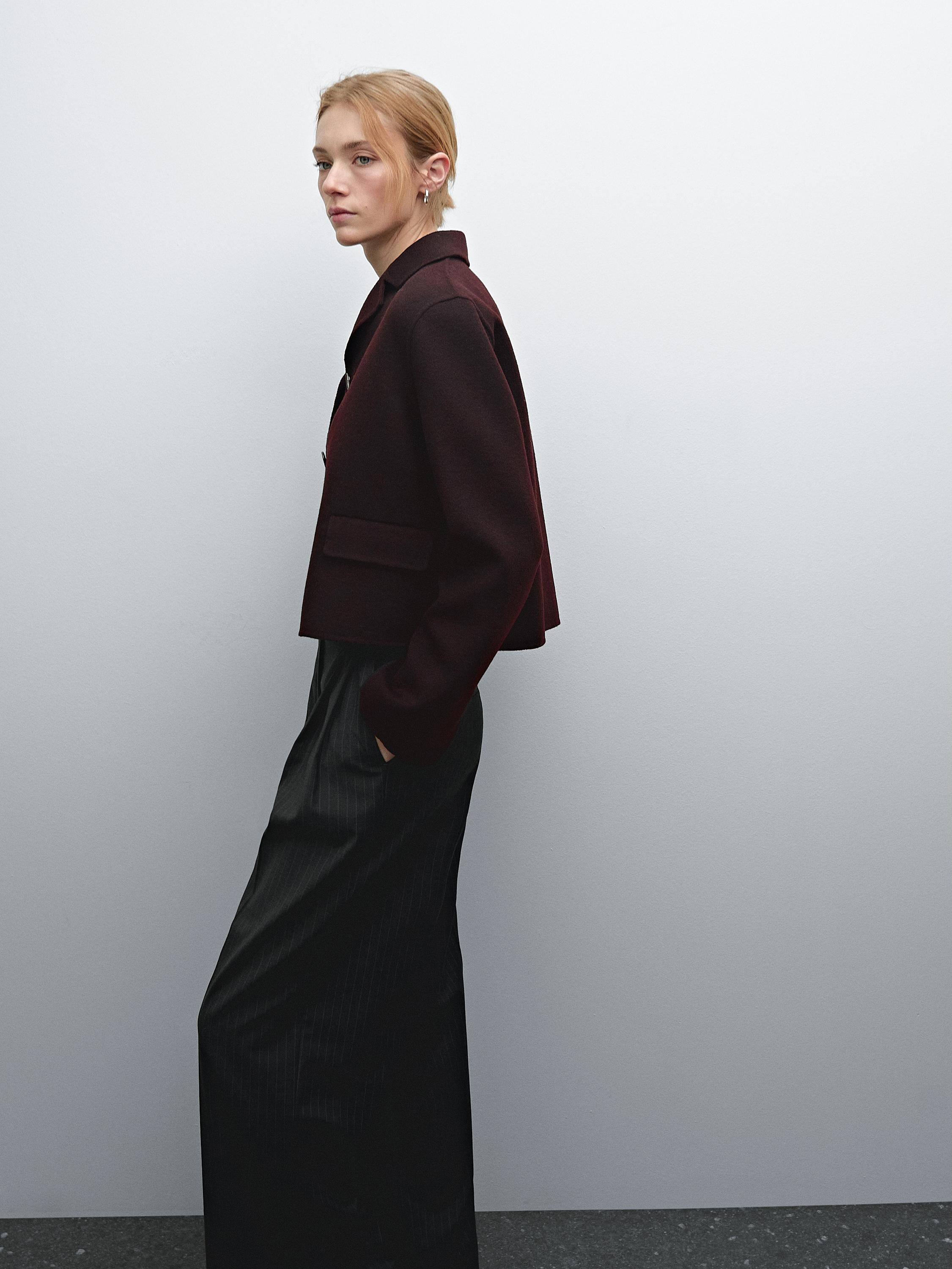 Short wool blend jacket