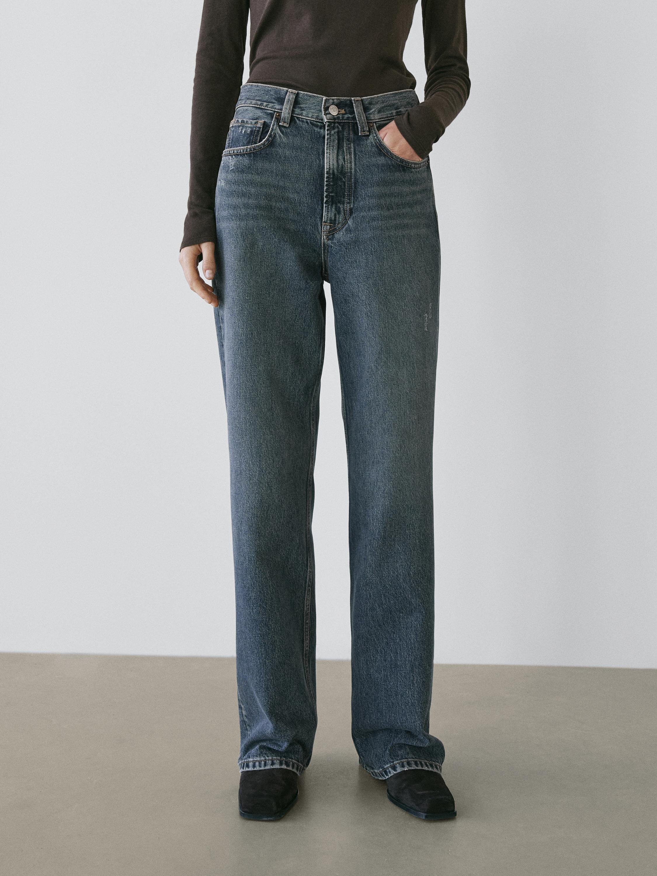 High-waist wide-leg jeans