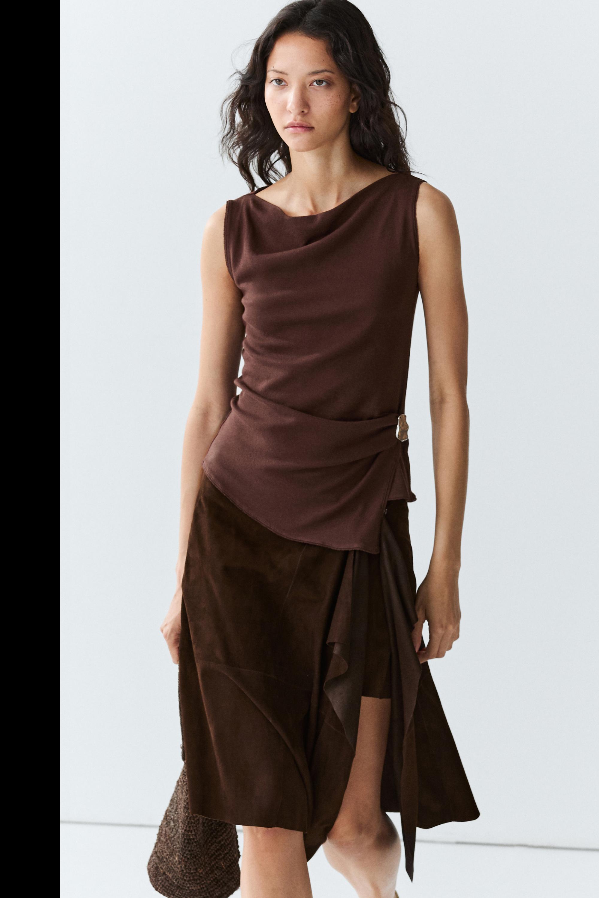 100% cotton knit top — AUBERGINE