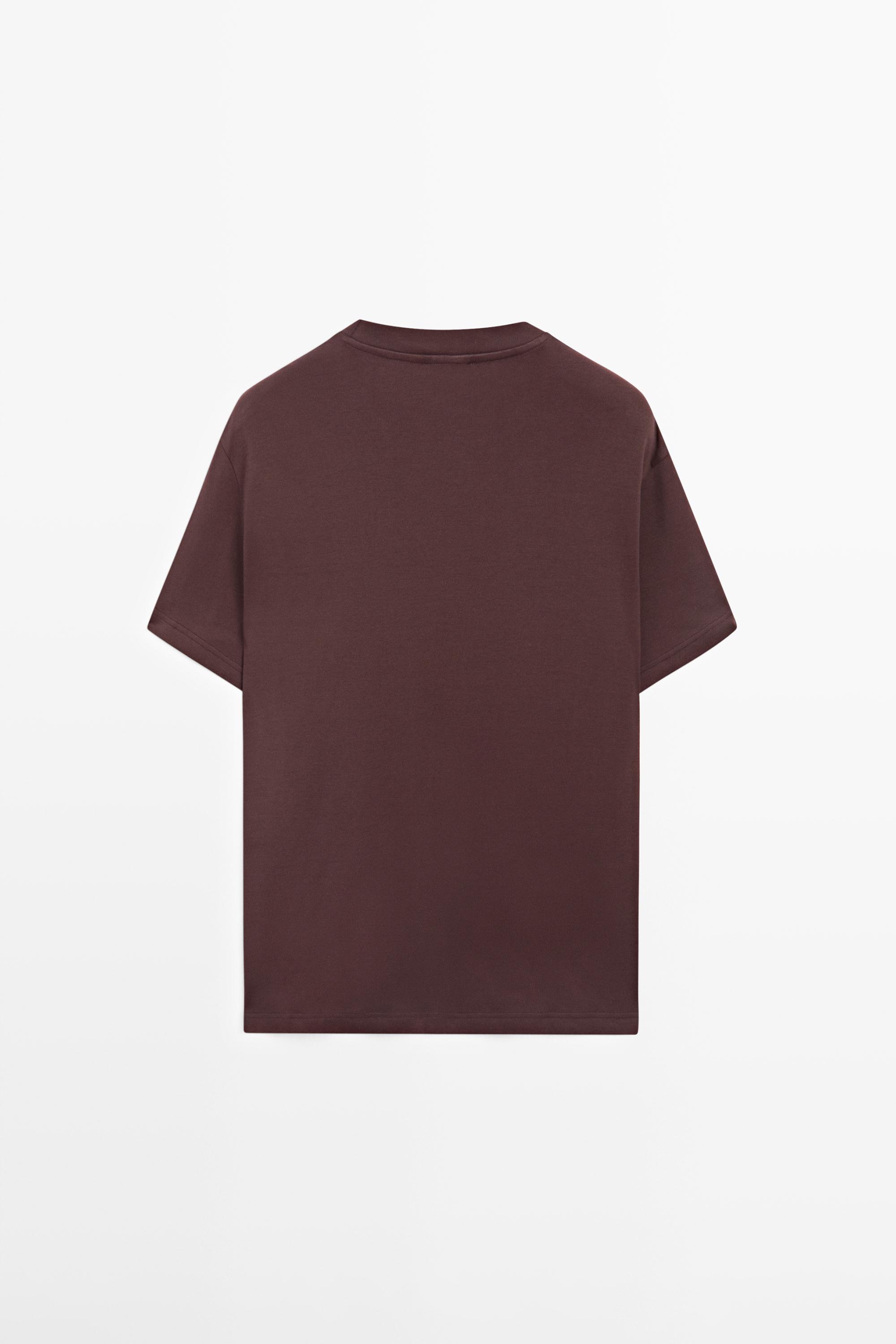 100% cotton short-sleeve T-shirt — MAROON