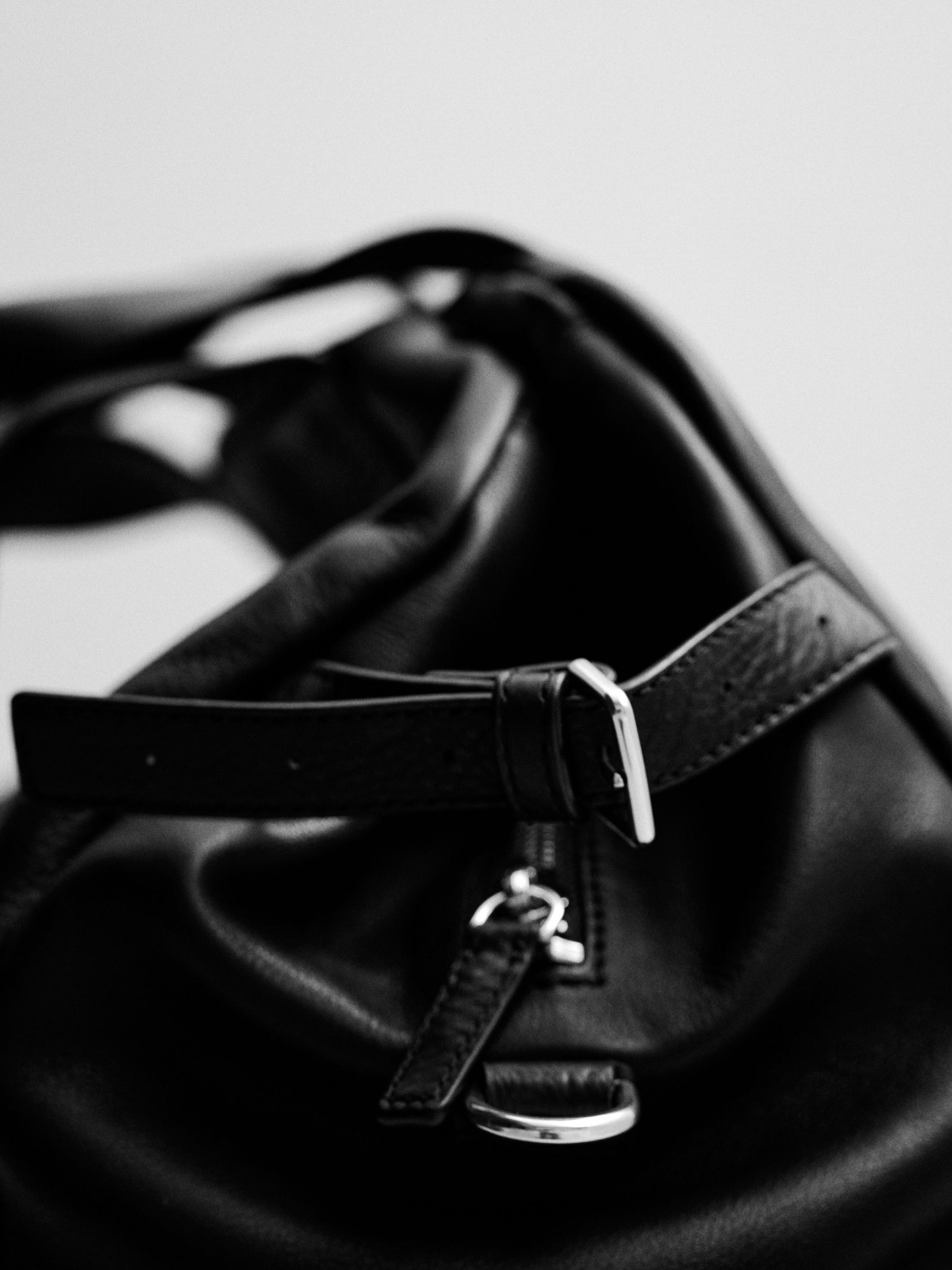 Nappa leather travel bag — BLACK