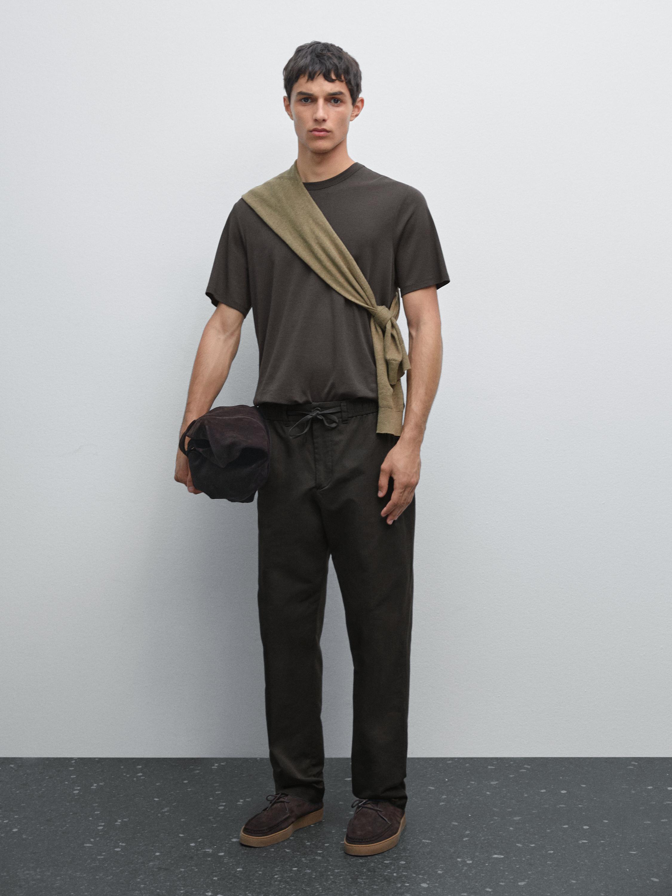 Short sleeve cotton blend T-shirt