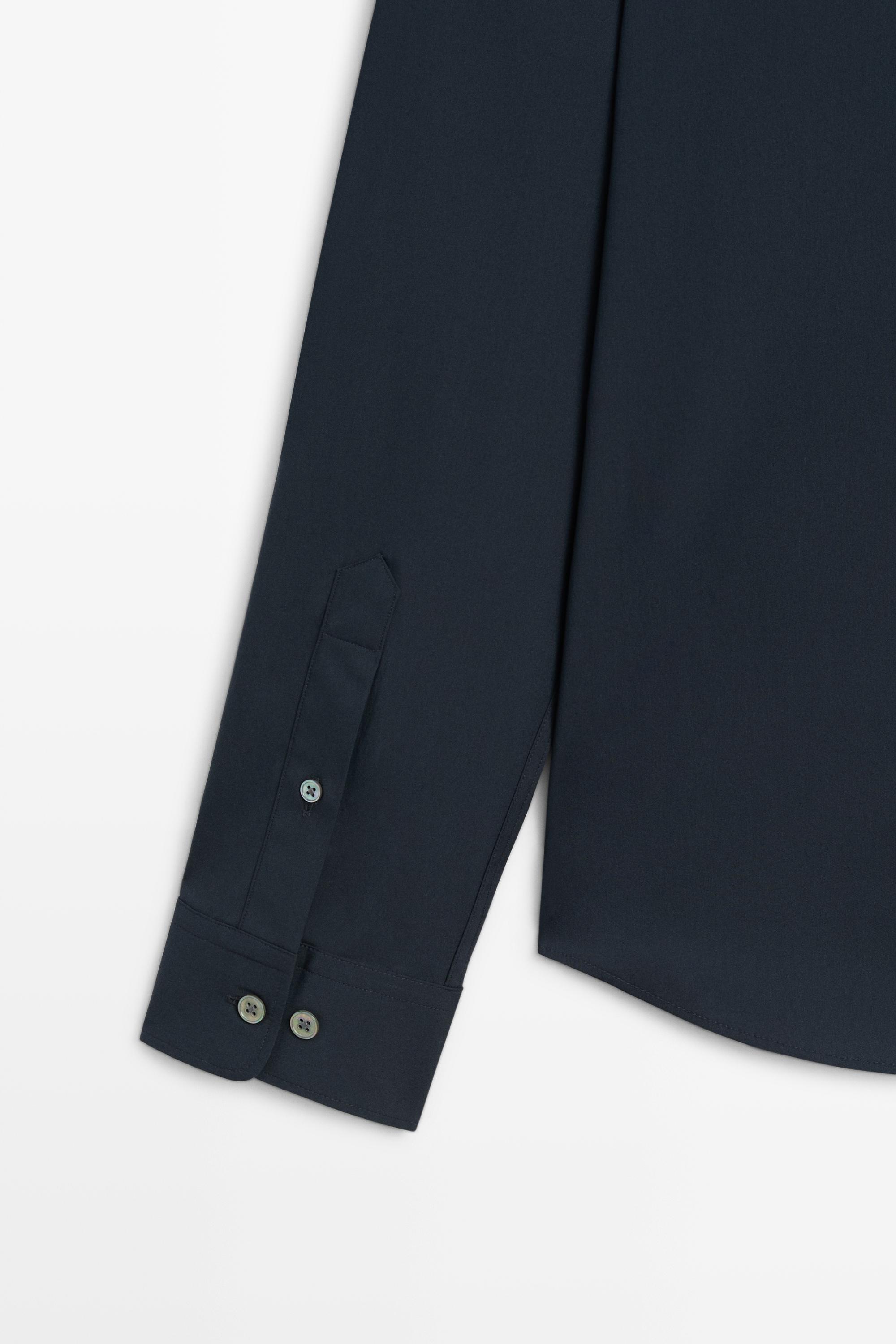 Slim fit stretch shirt — NAVY BLUE