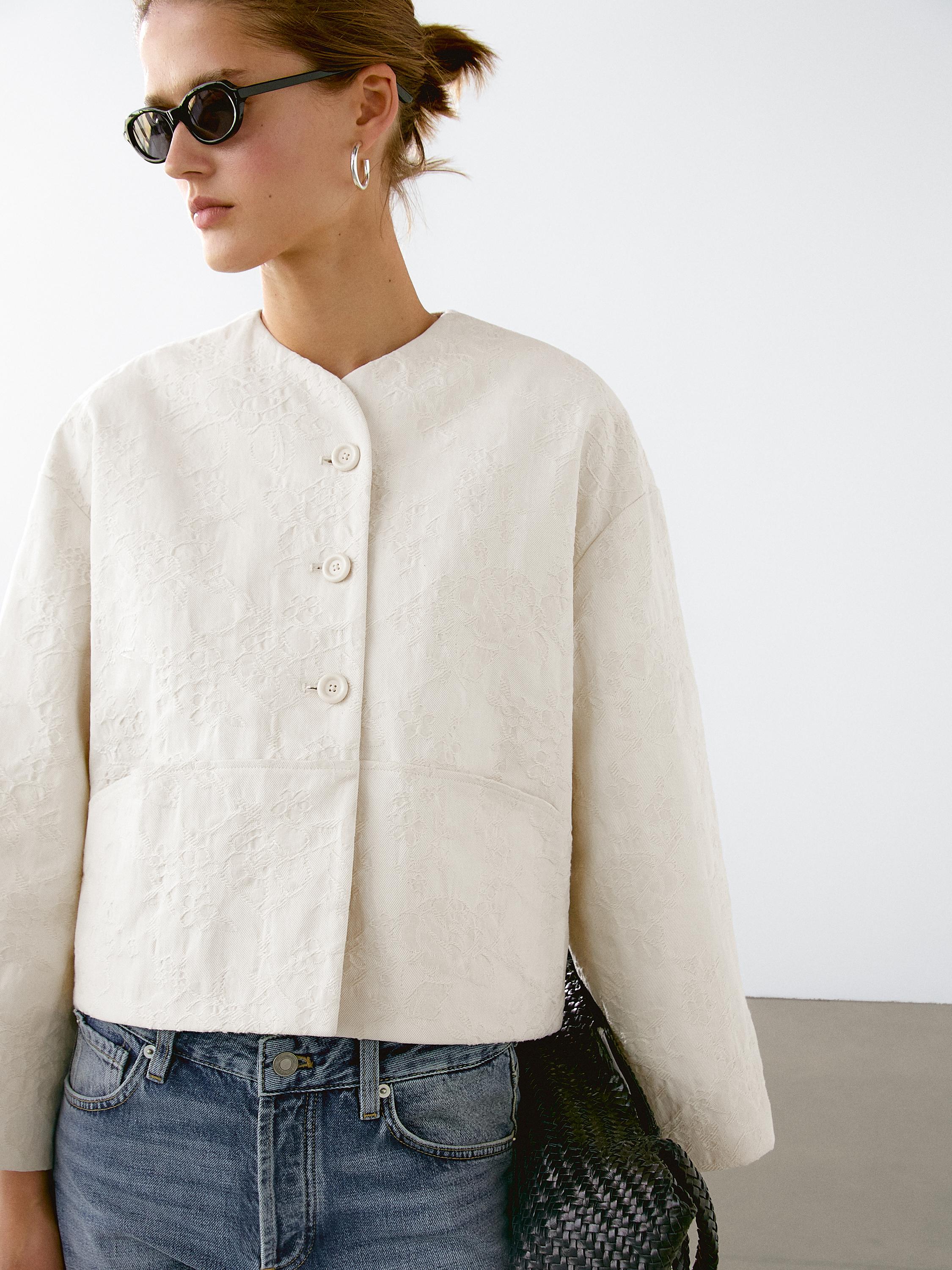 純棉花卉面料夾克