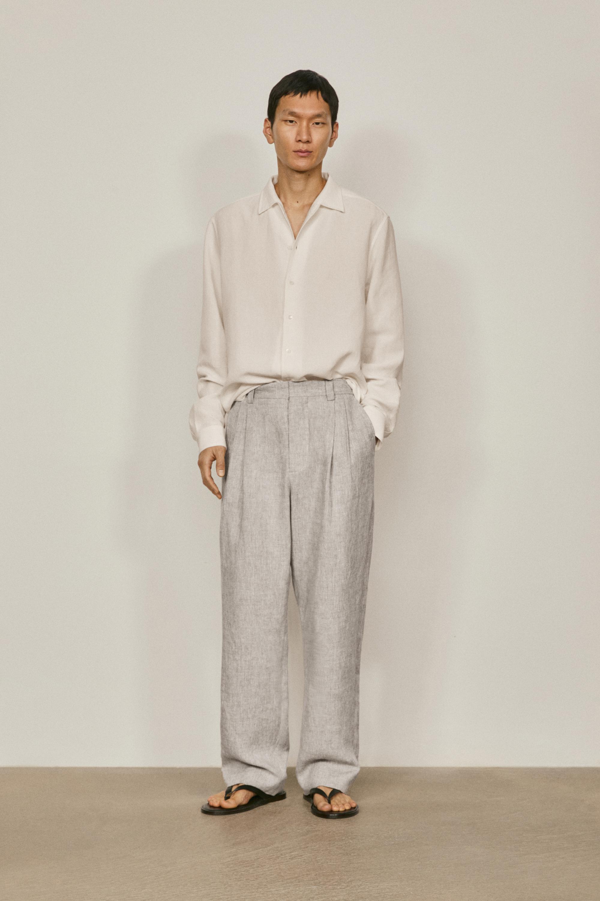 Total look linen trousers - LIMITED EDITION — PEARL GREY