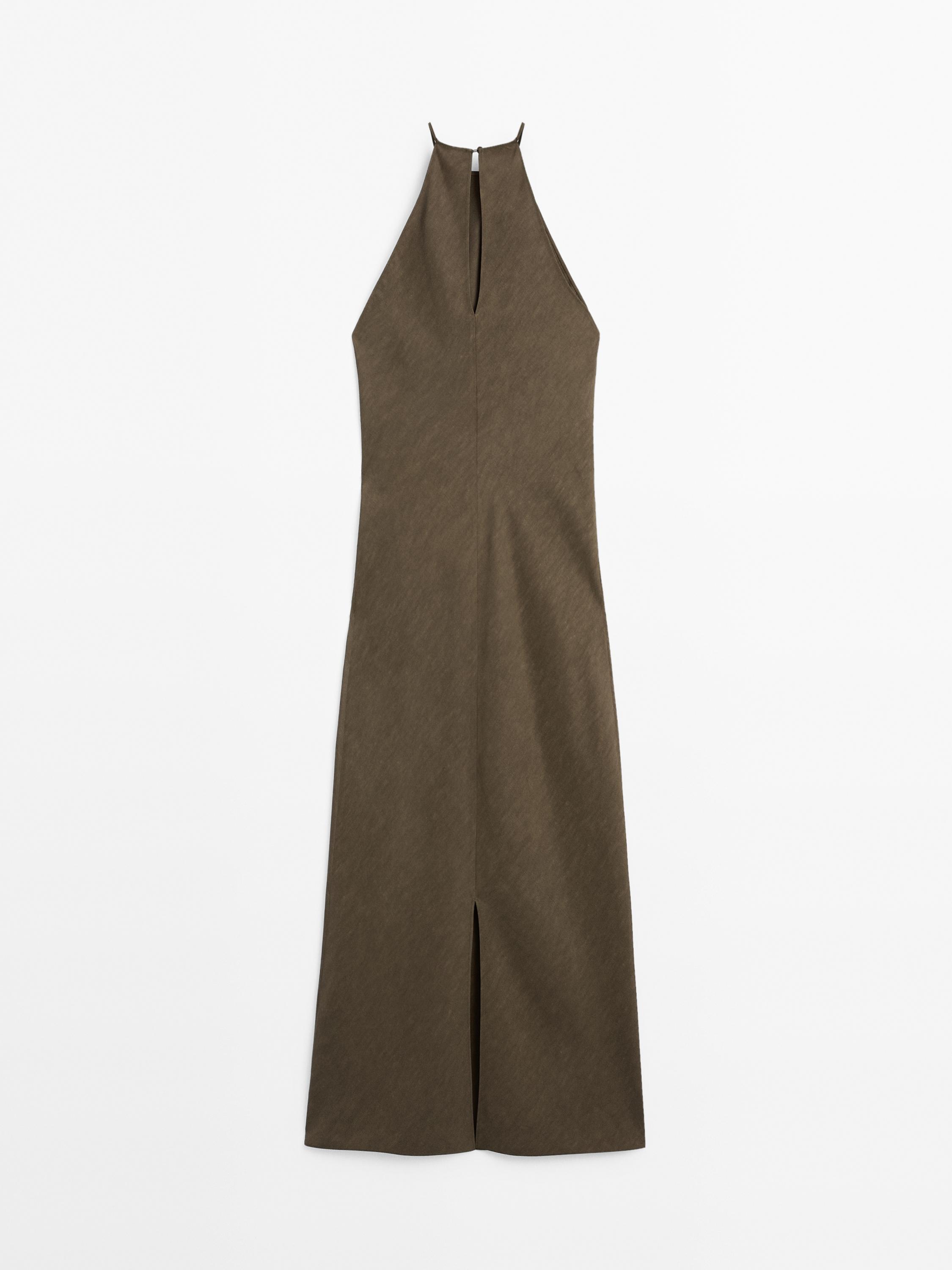 Long dress with contrast ribbons