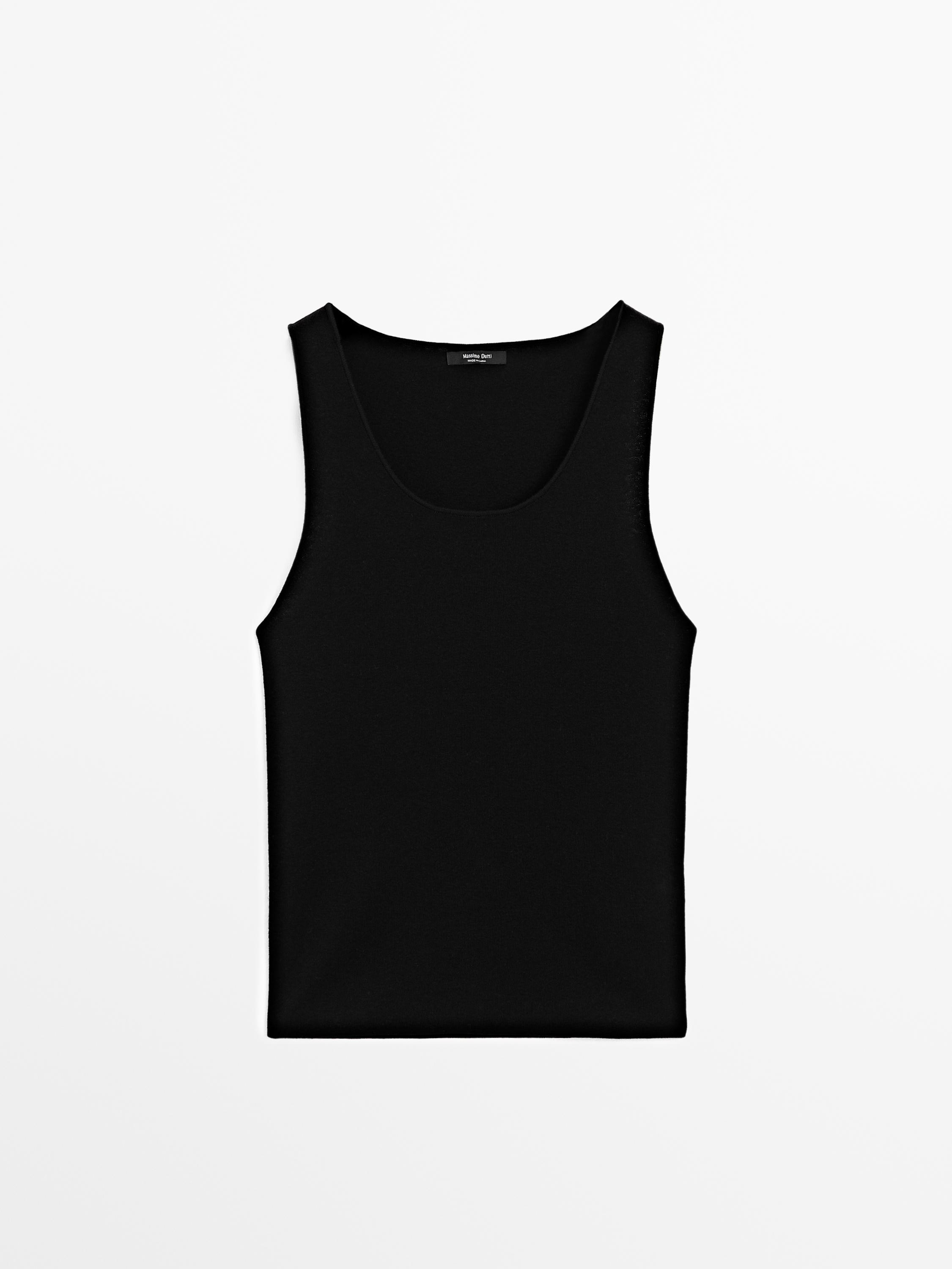 Knit cotton blend top