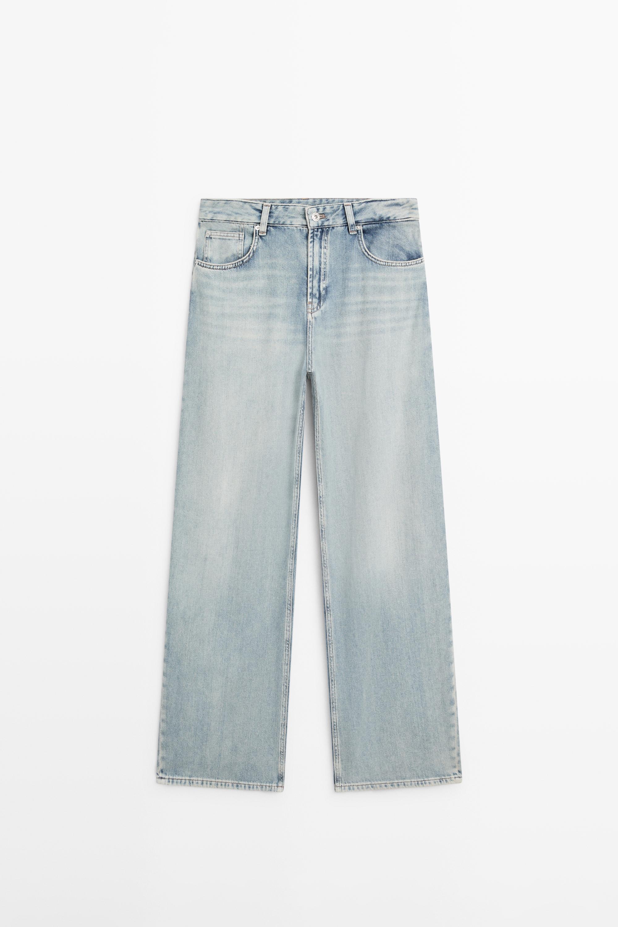 High-waist barrel fit jeans — Light Blue