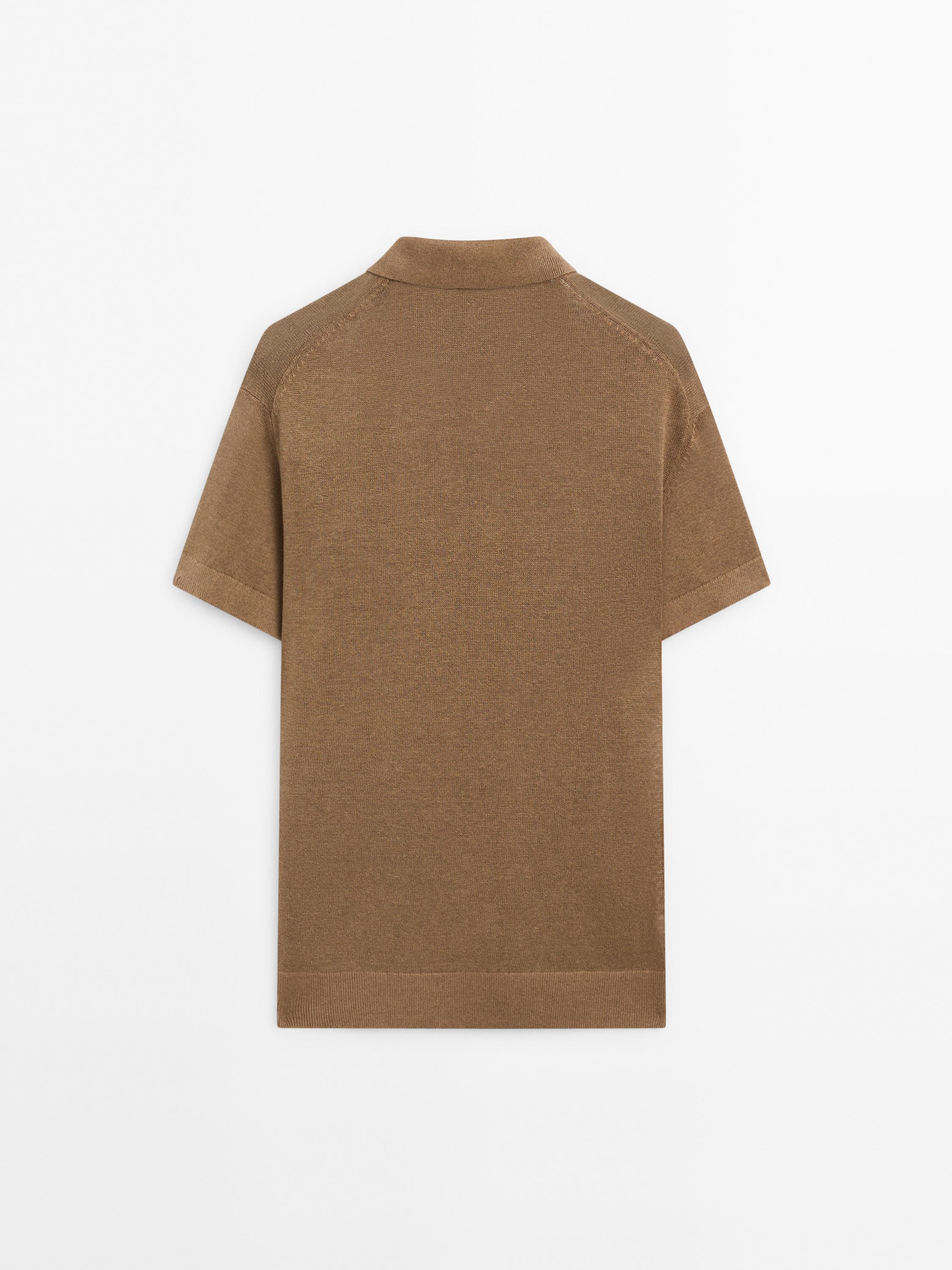 Linen blend short sleeve cardigan