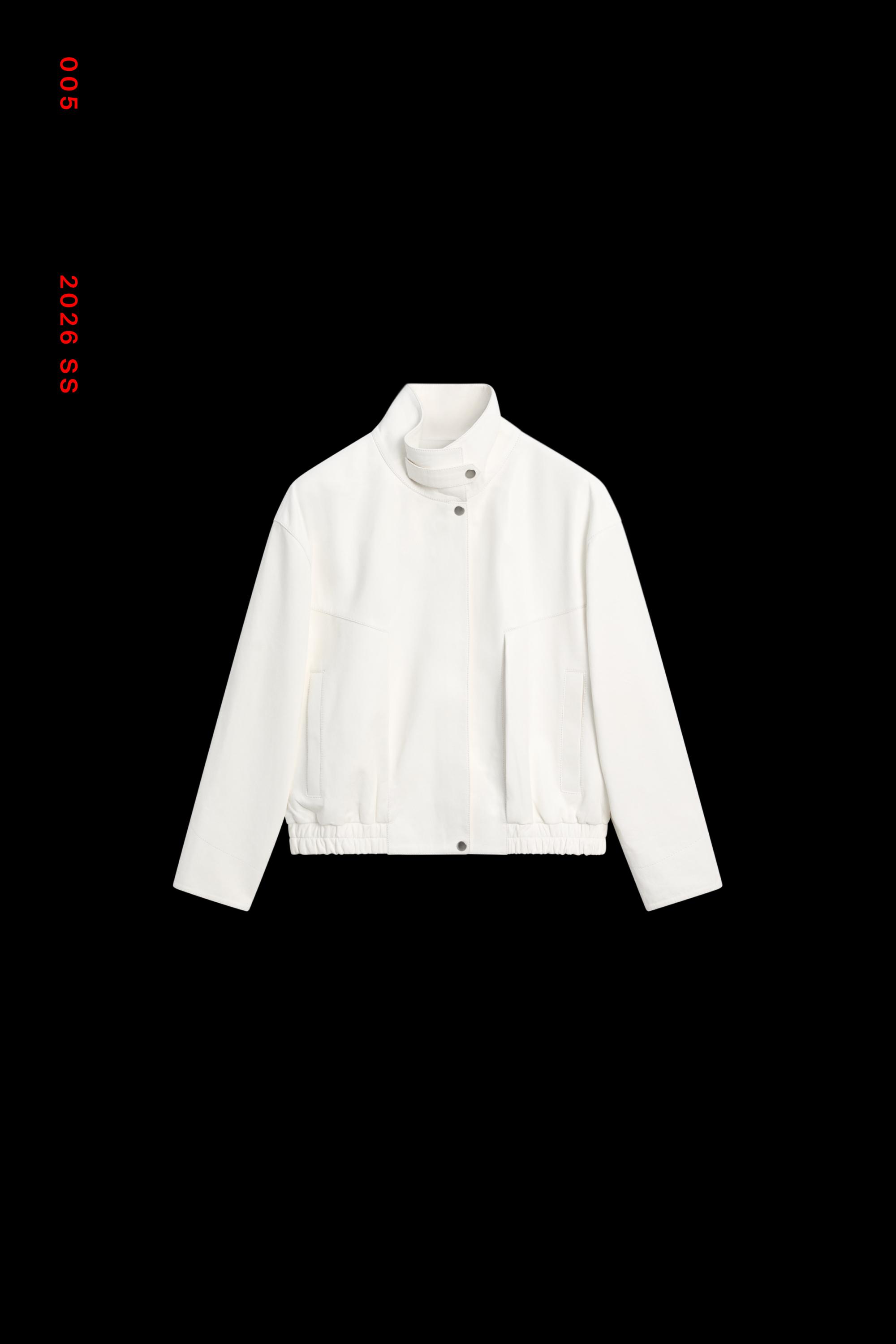 Nappa leather bomber jacket — WHITE
