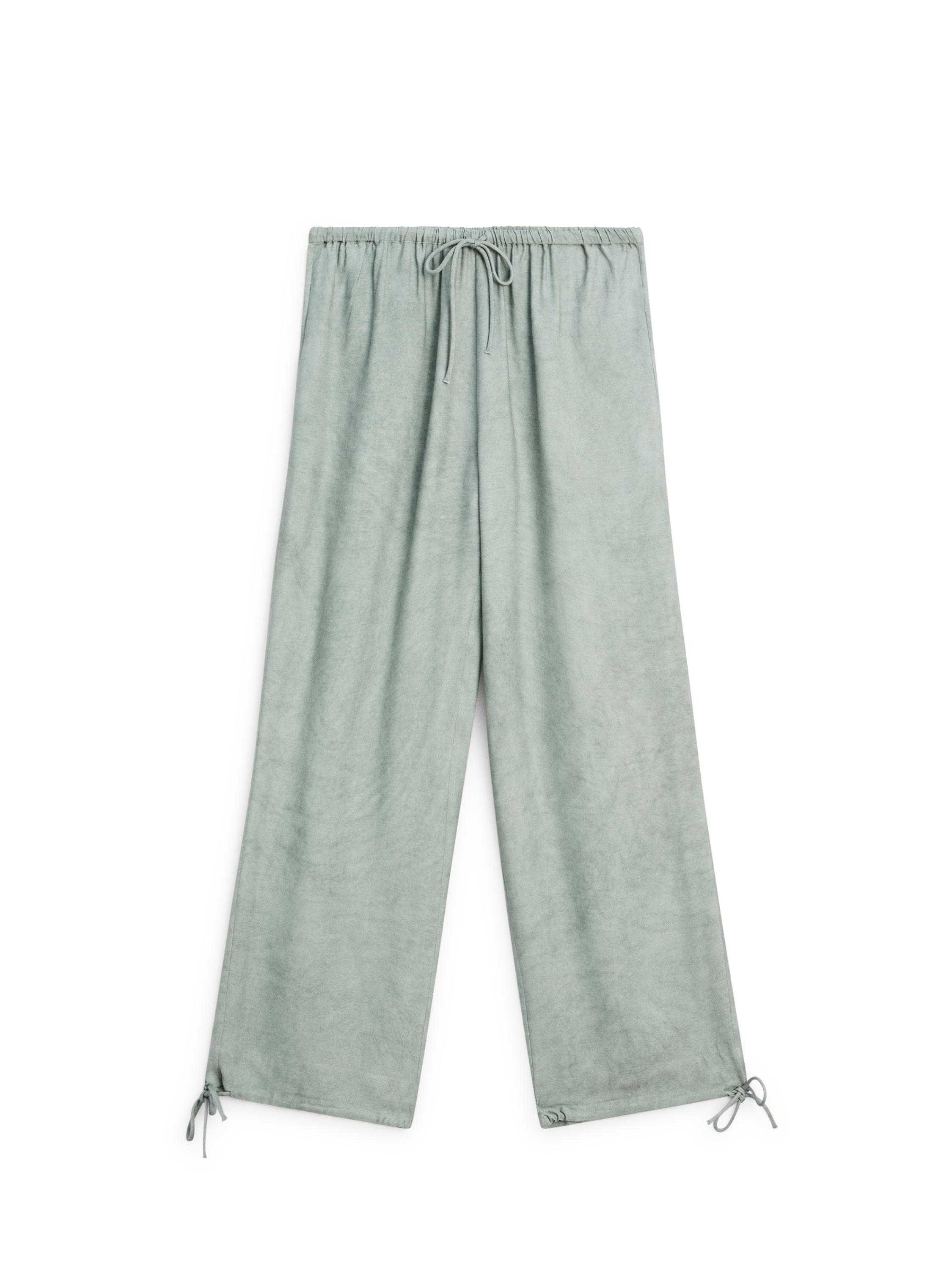 Sarouel trousers with tie detail · Pistachio · Trousers | Massimo