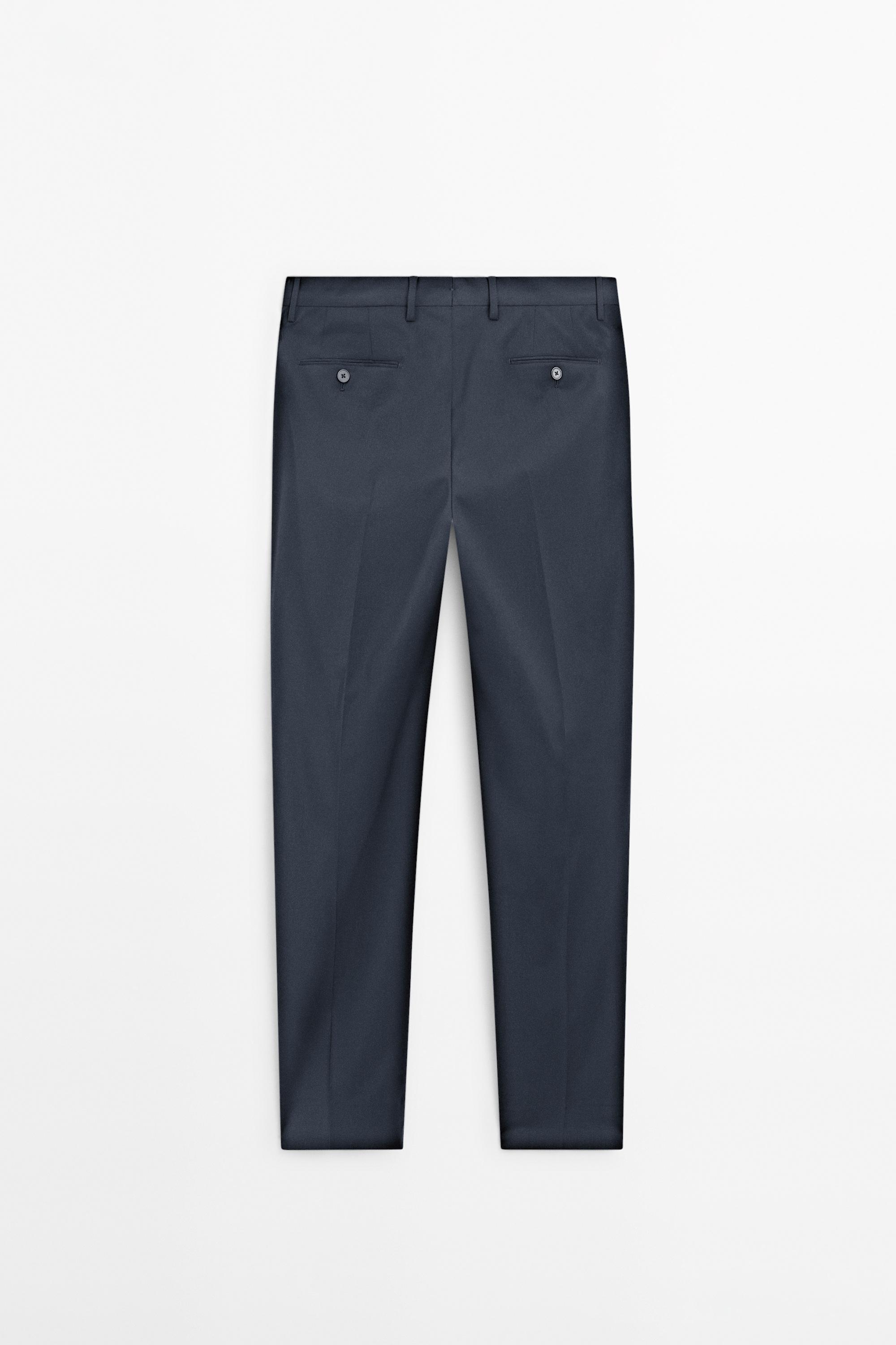 Cold wool suit trousers — NAVY BLUE