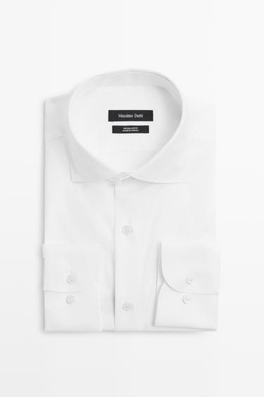 100% cotton regular fit shirt — WHITE 9