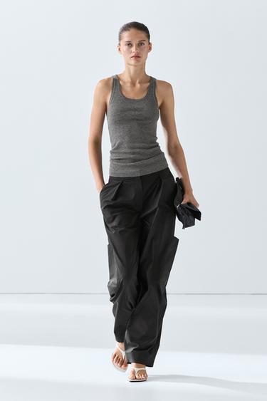 Ribbed knit top — GREY 1