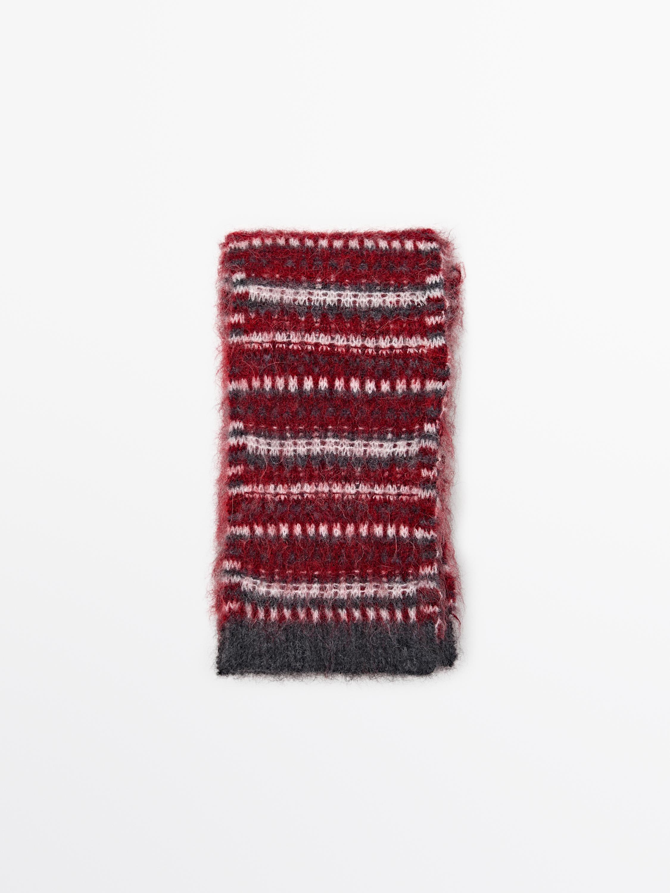 Jacquard sjaal van fijne alpacamix