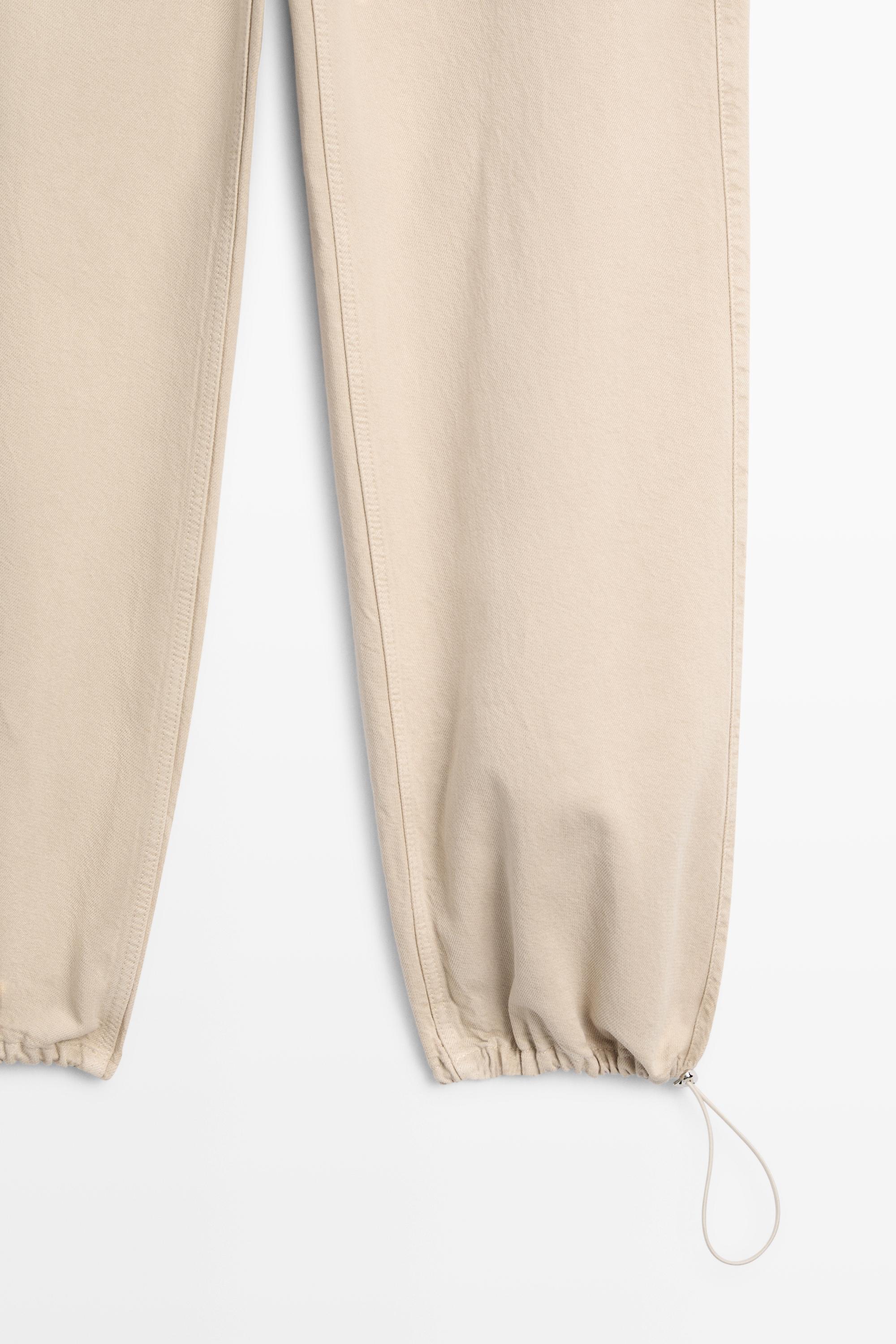 Relaxed fit parachute pants — BEIGE
