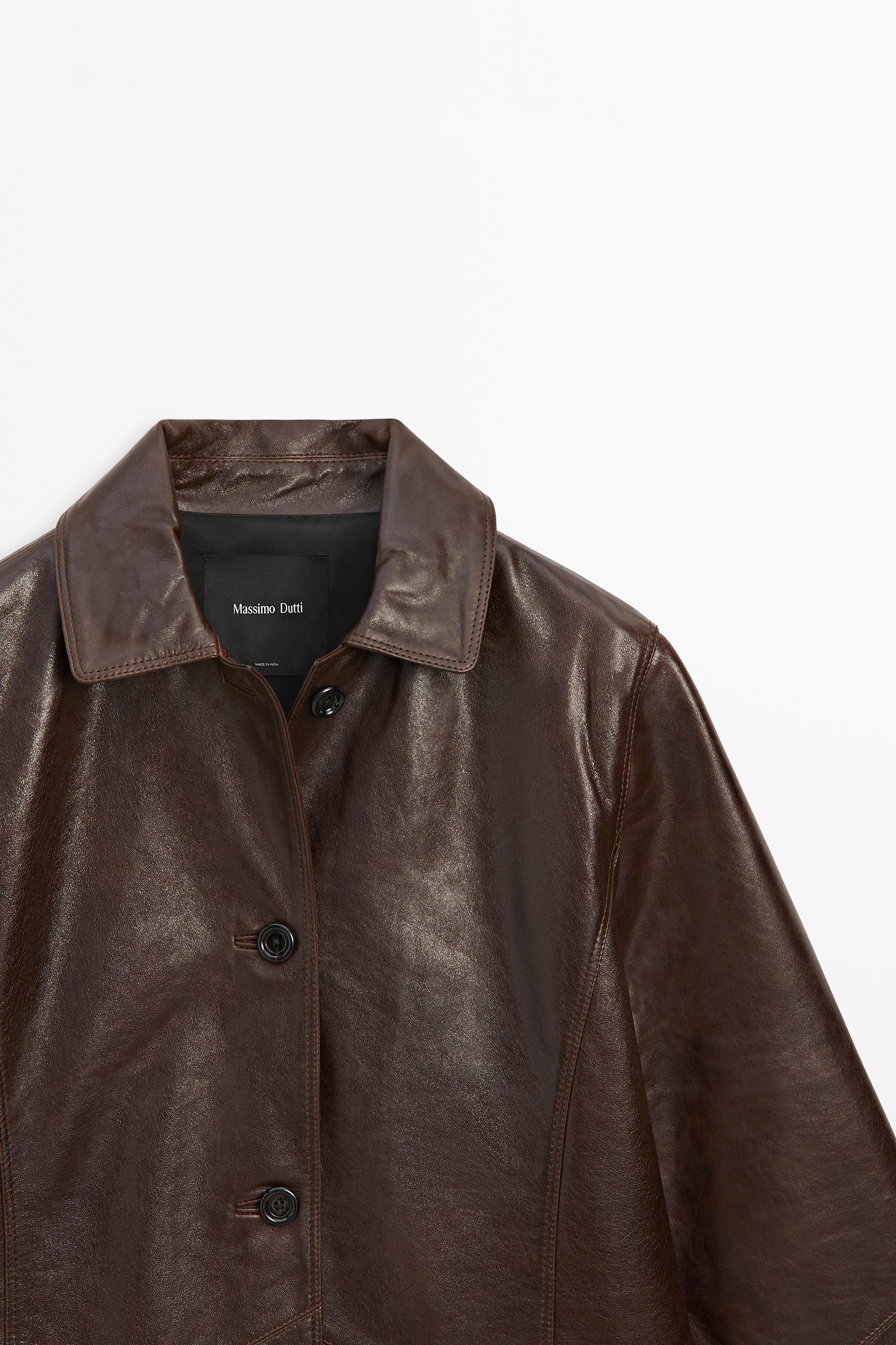 Nappa leather jacket — BROWN