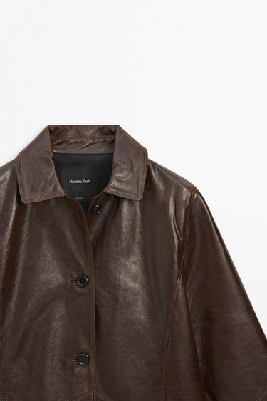Leather nappa jacket — BROWN 4