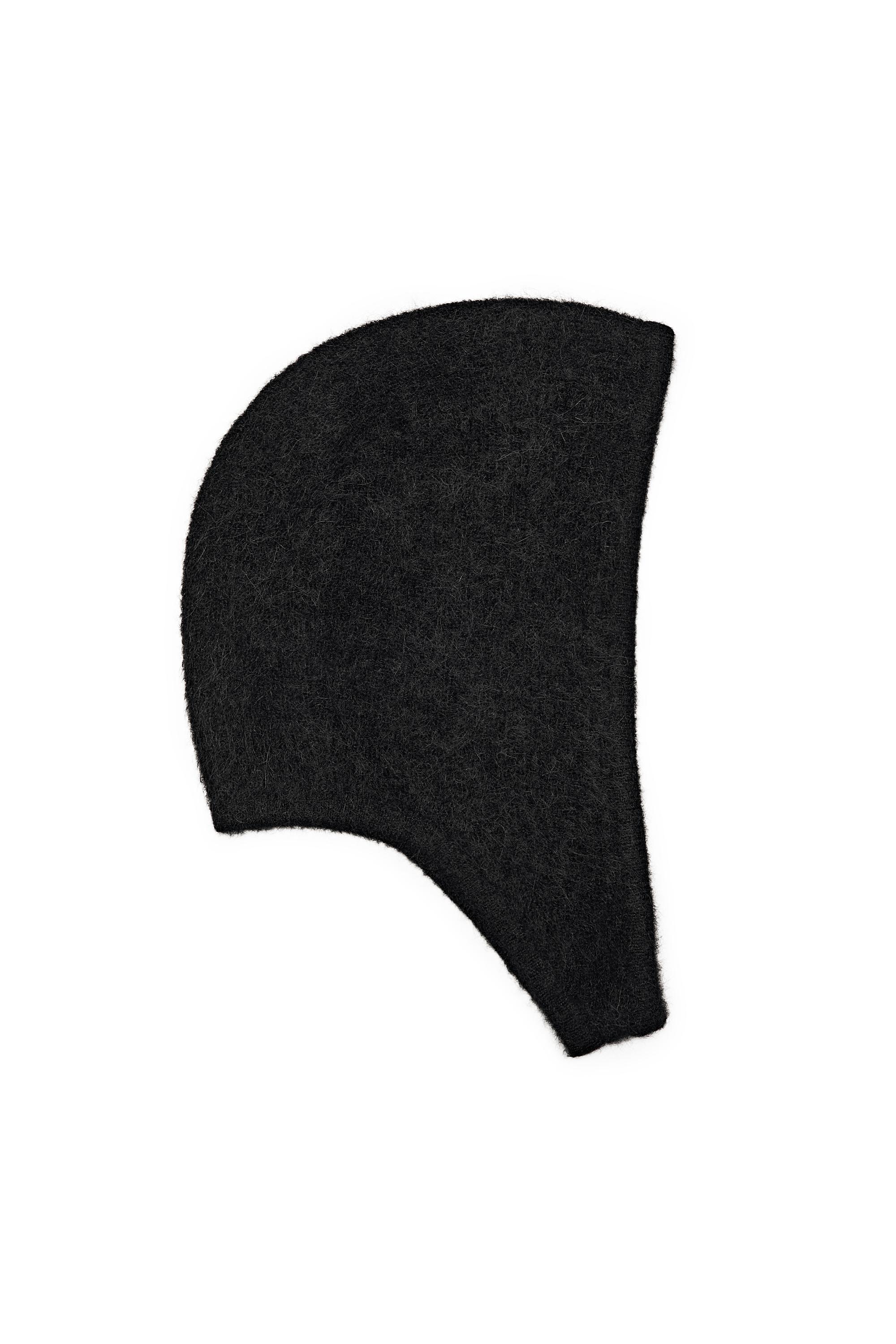 Alpaca blend knit beanie — BLACK