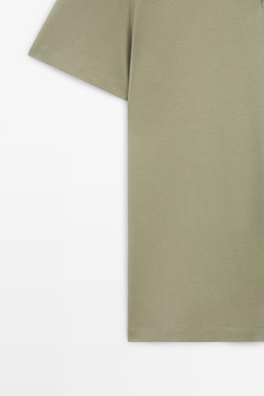 Short sleeve polo shirt with contrast detail — MARINE GREEN 7