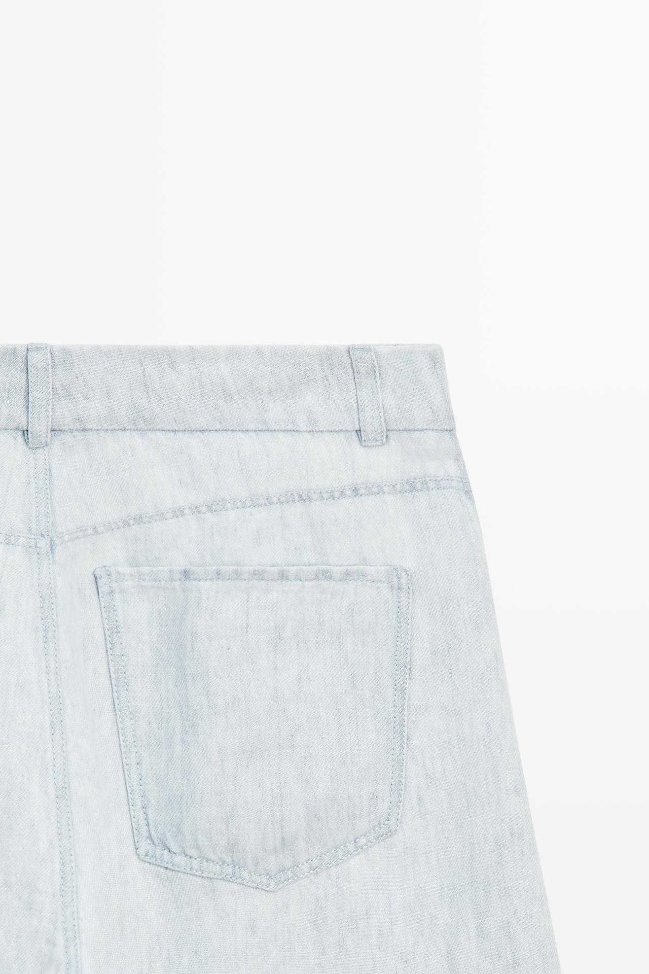 100% linen barrel fit pants - STUDIO — Light Blue