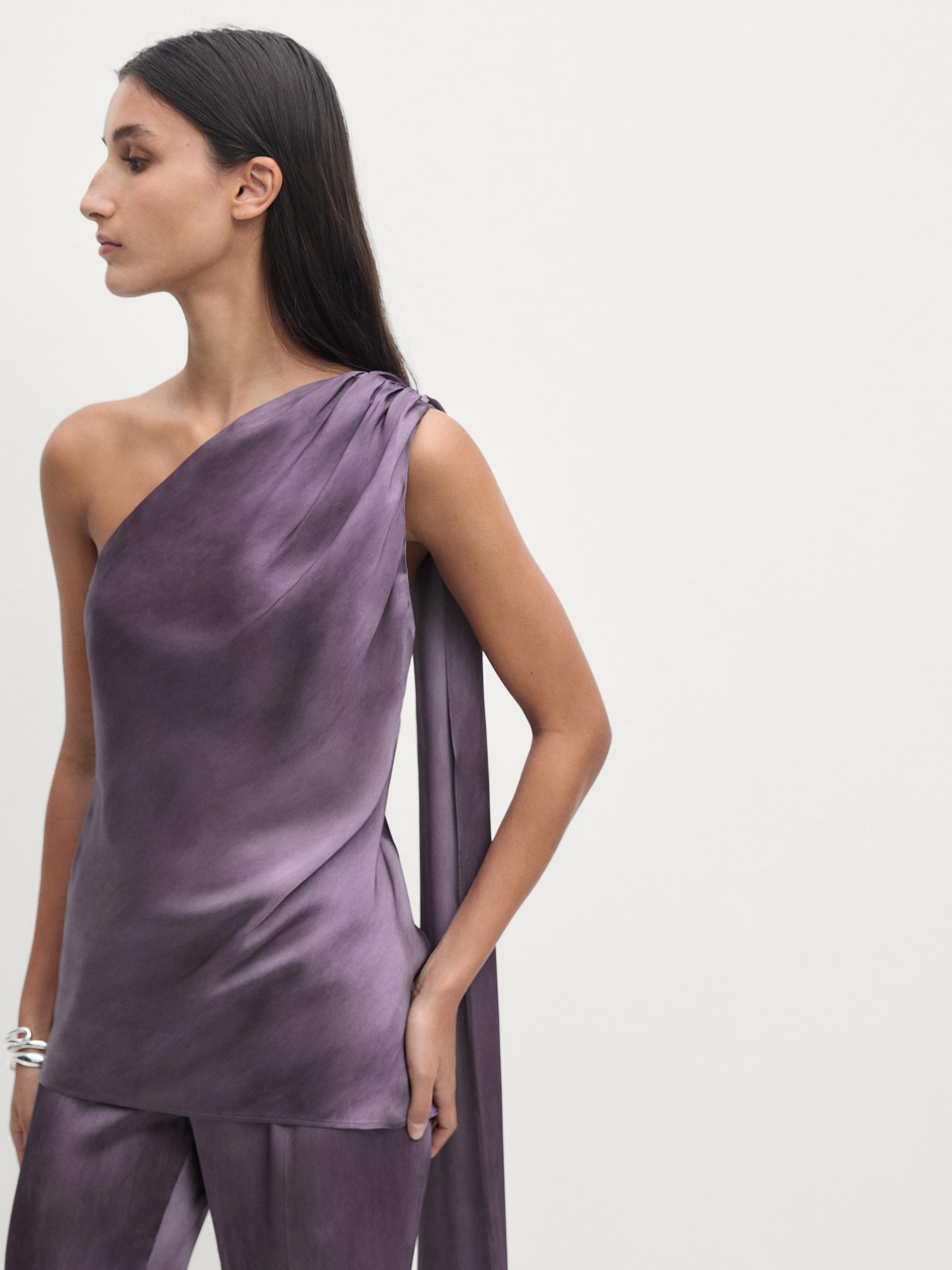Asymmetric top with tie detail