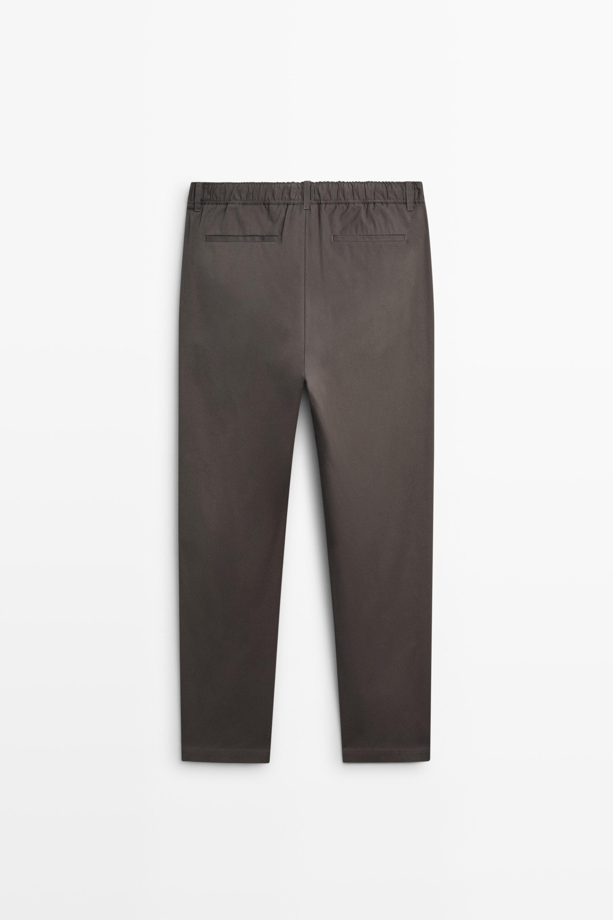 Cotton blend jogger fit pants — GREY