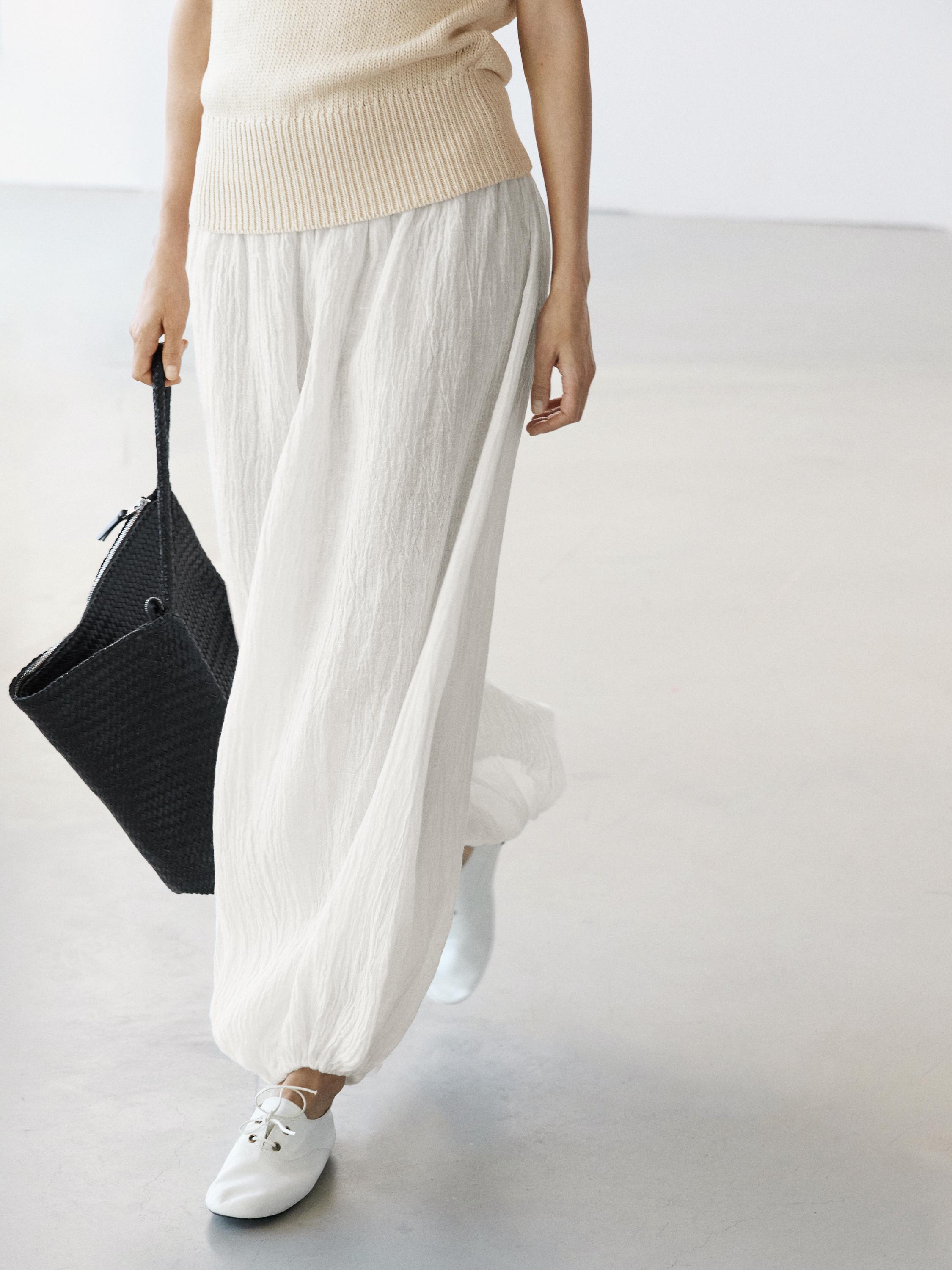 Linen sarouel trousers — Off white