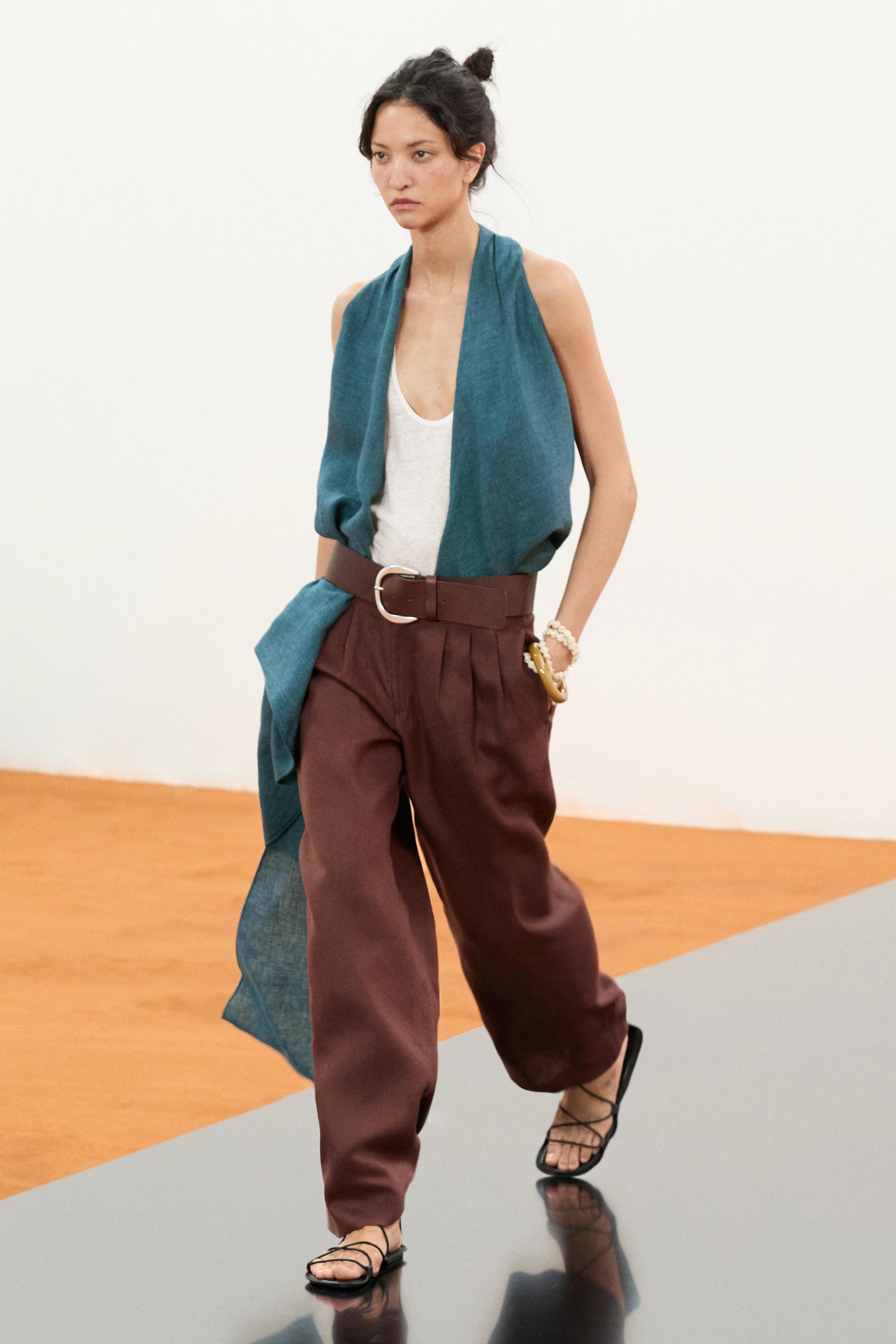 100% linen strappy top — Off white