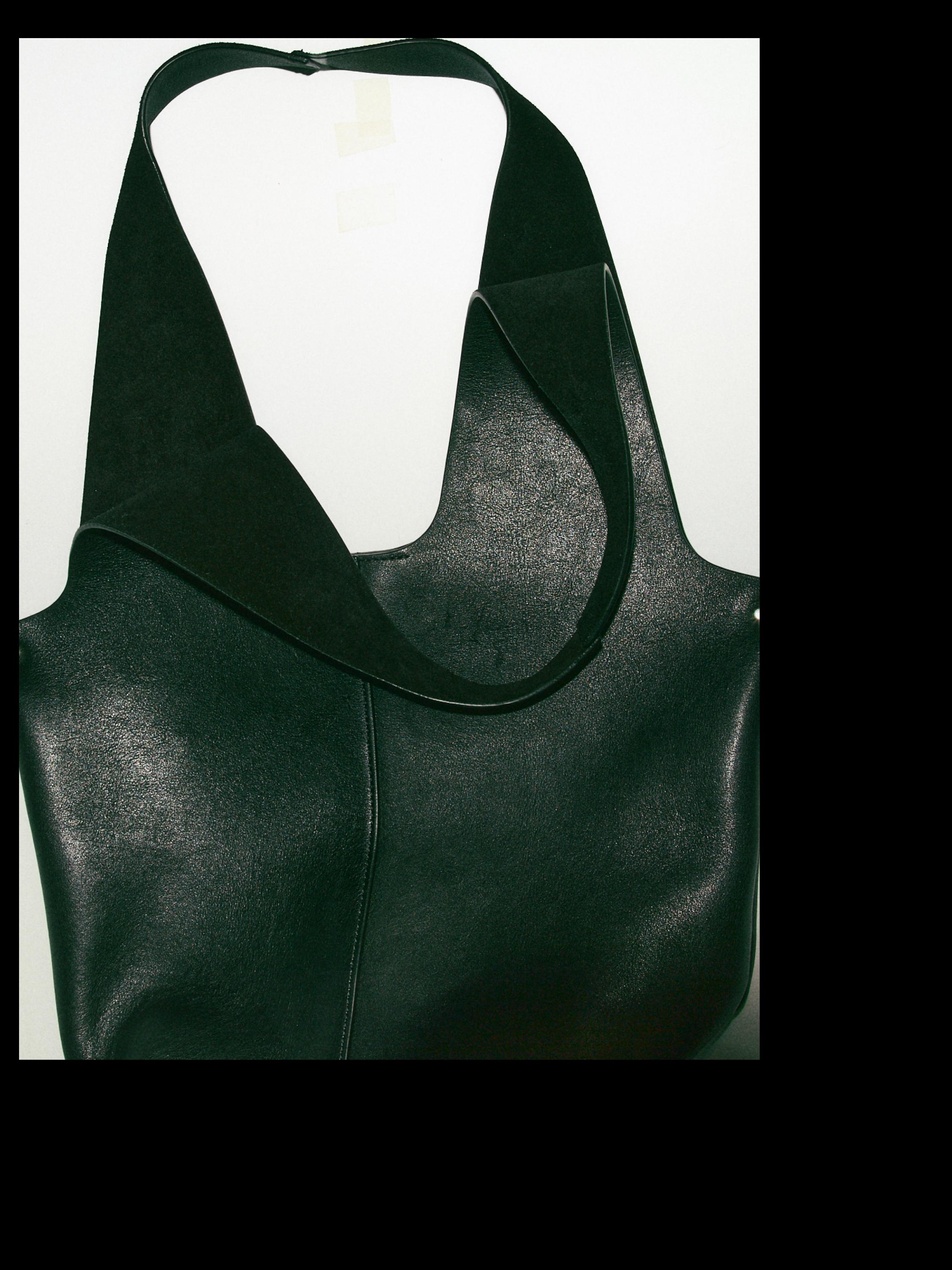 Nappa leather tote bag — BLACK