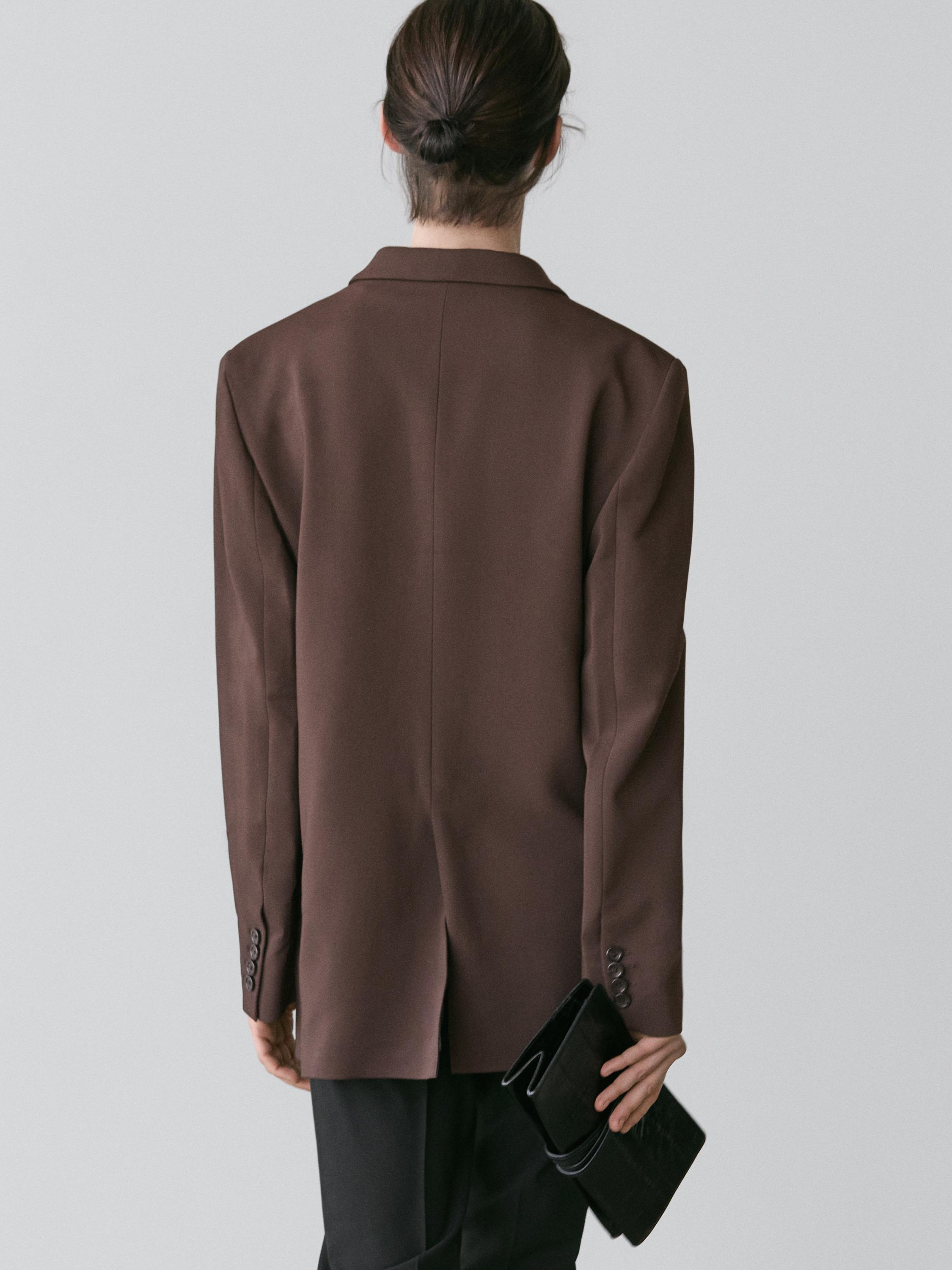 Crepe blazer — Chocolate