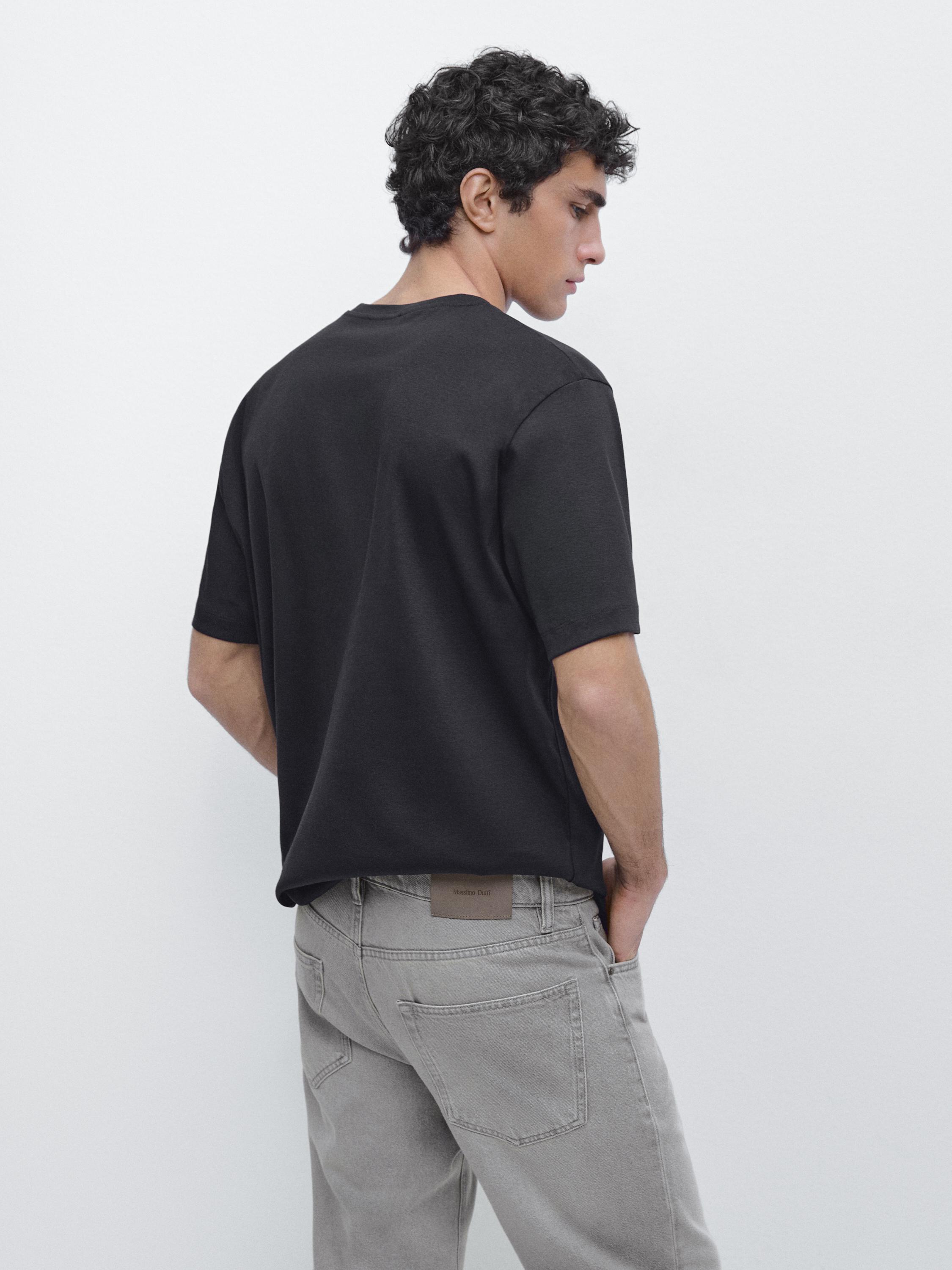 100% mercerised cotton T-shirt — NAVY BLUE