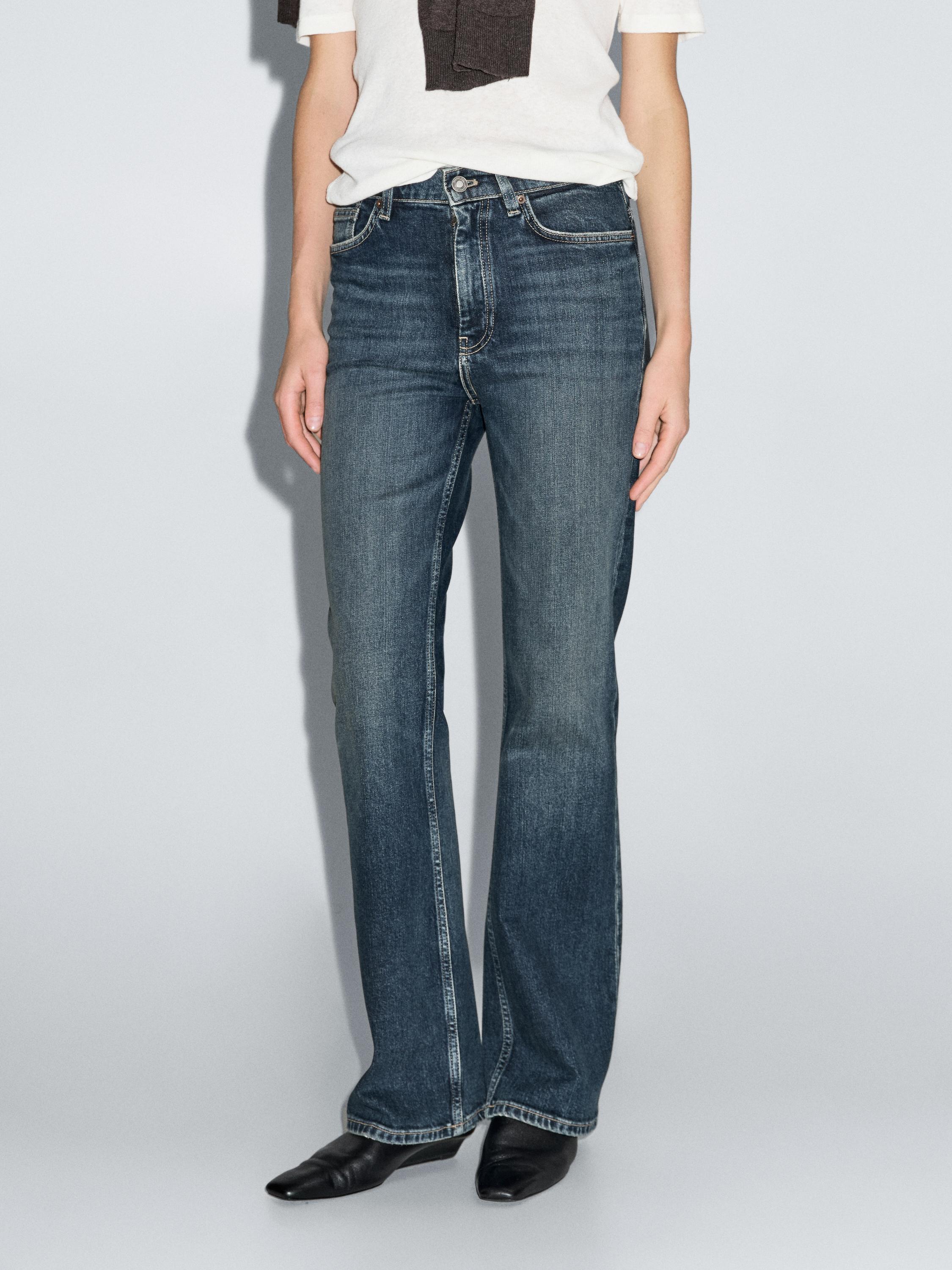 High-waist boot-cut jeans