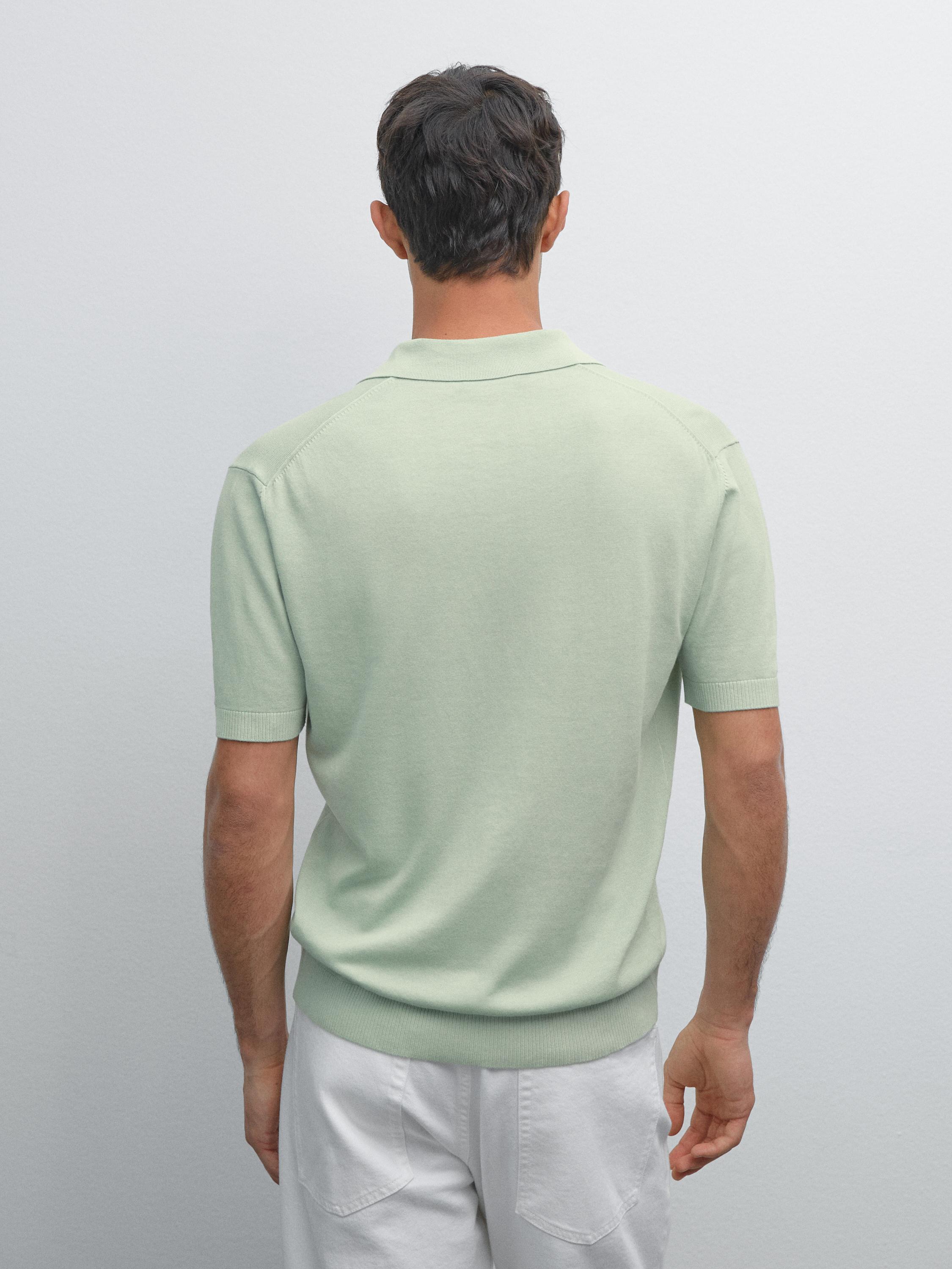 Short sleeve knit polo shirt
