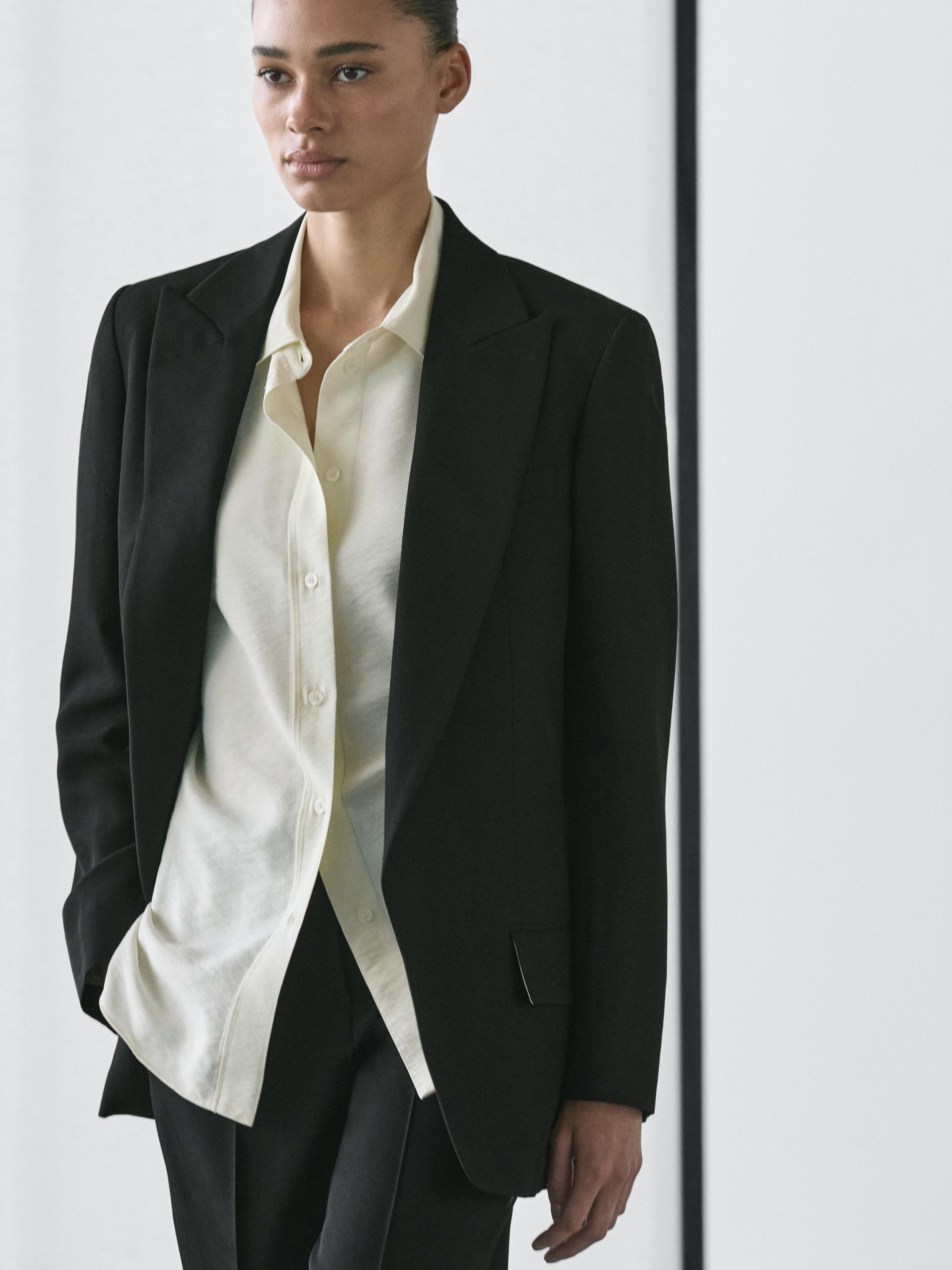 Americana traxe tecido crepé