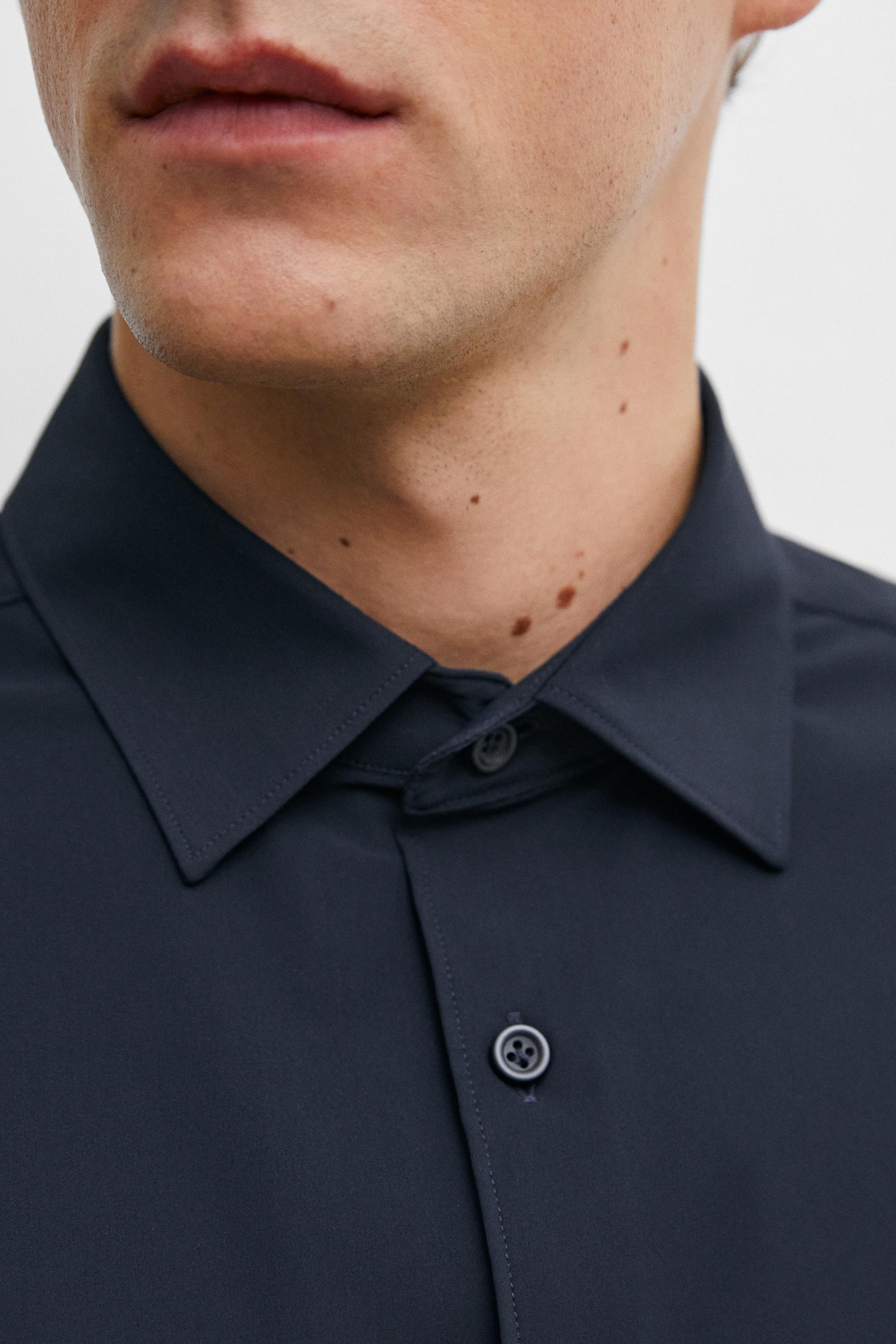 Slim fit stretch shirt — NAVY BLUE