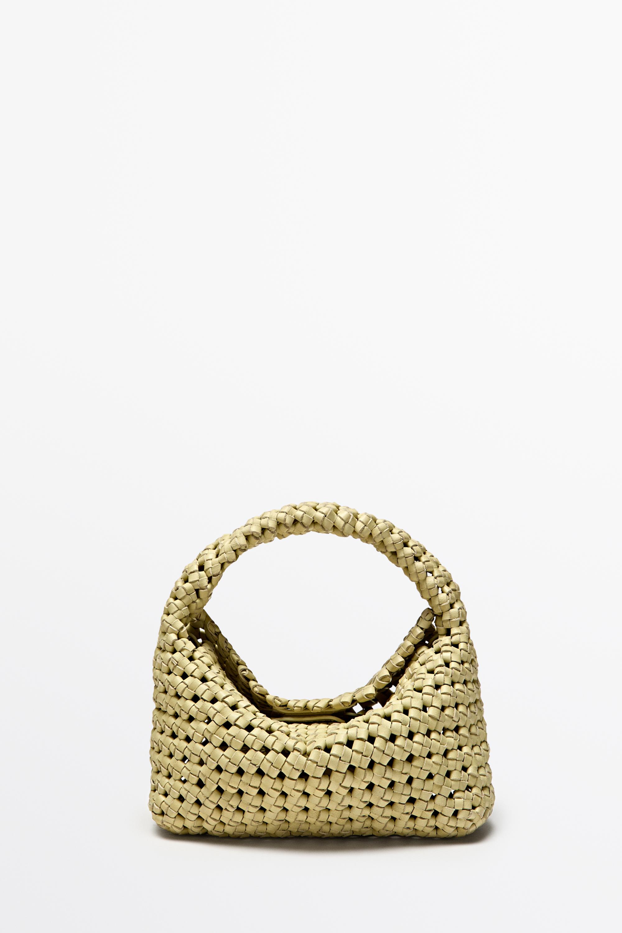 Kleine gevlochten leren schoudertas