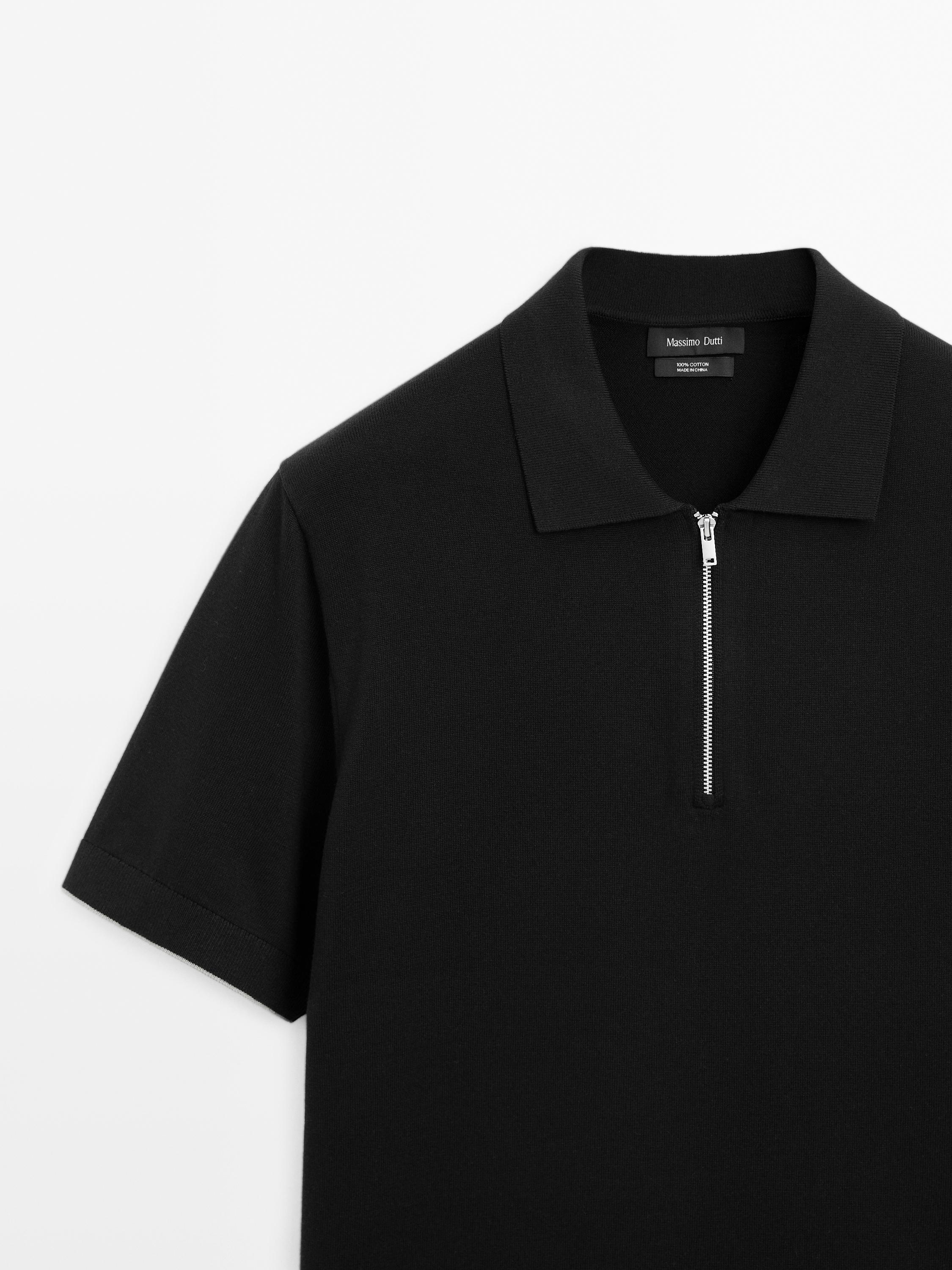 Polo punto cuello mock cremallera