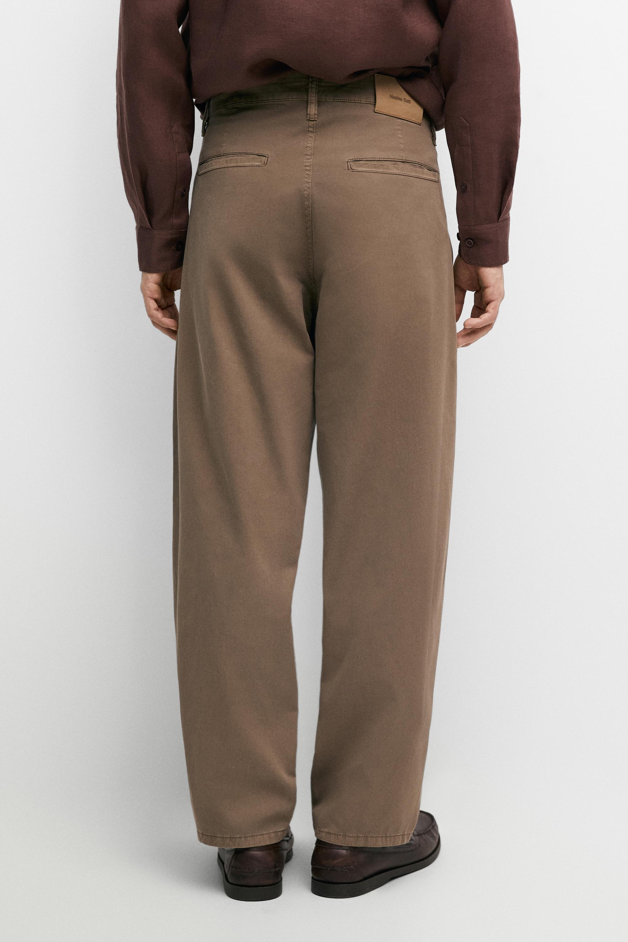 Barrel fit poplin denim-effect pants — OCHRE