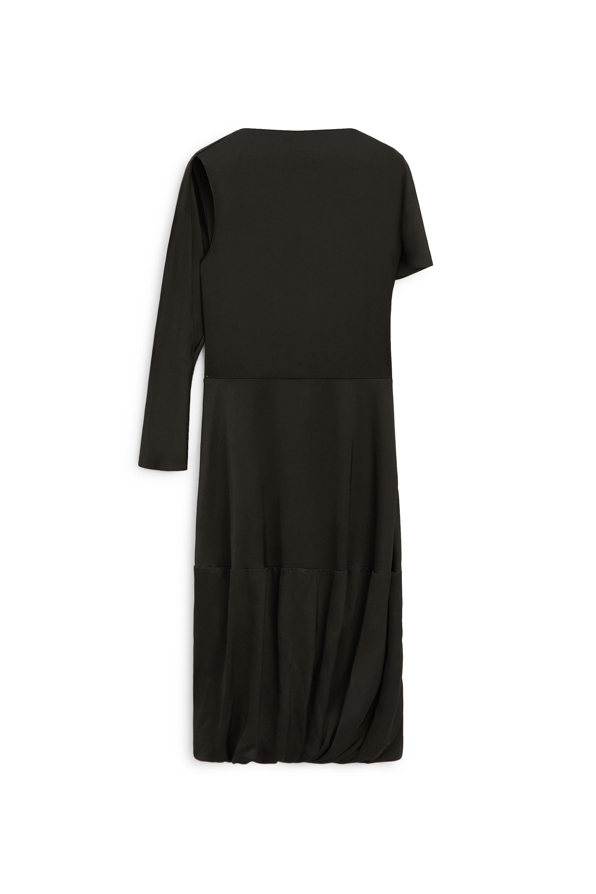 Asymmetric sleeve midi dress - LIMITED EDITION by Massimo Dutti