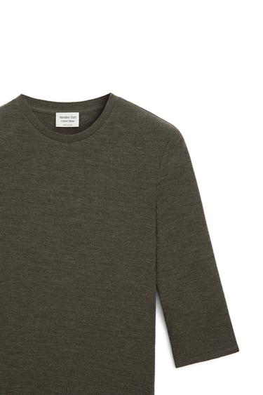 100% wool elbow-length sleeve T-shirt - LIMITED EDITION — KHAKI 6