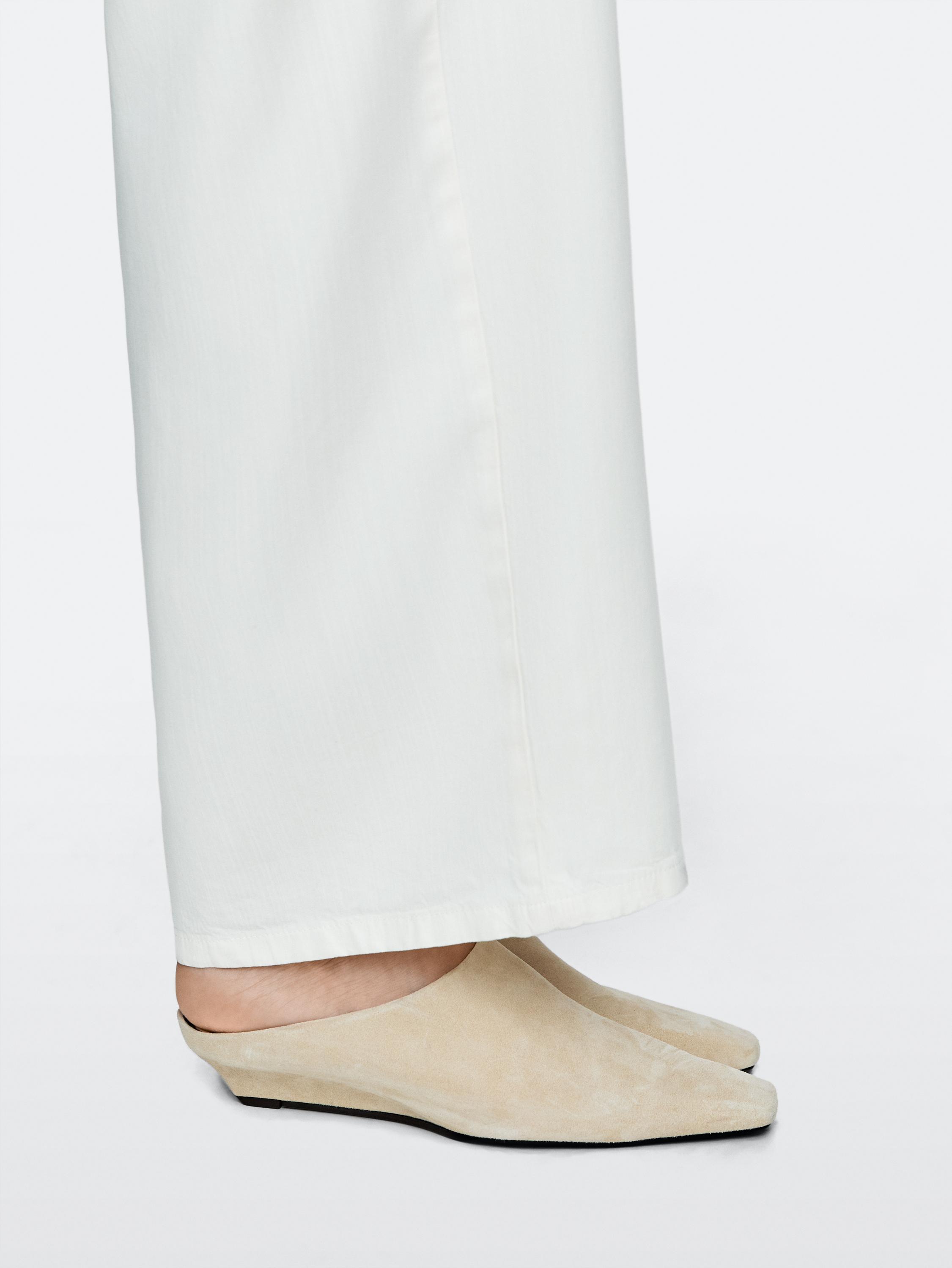 Wedge heel mules — BEIGE